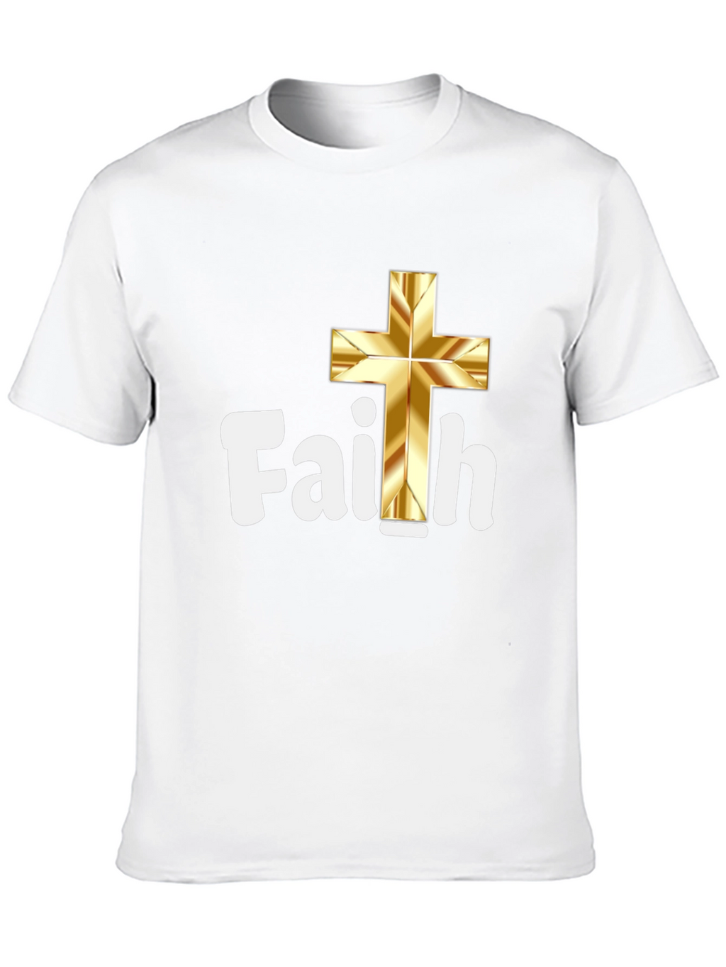 Faith Gold Cross Black T-Shirt