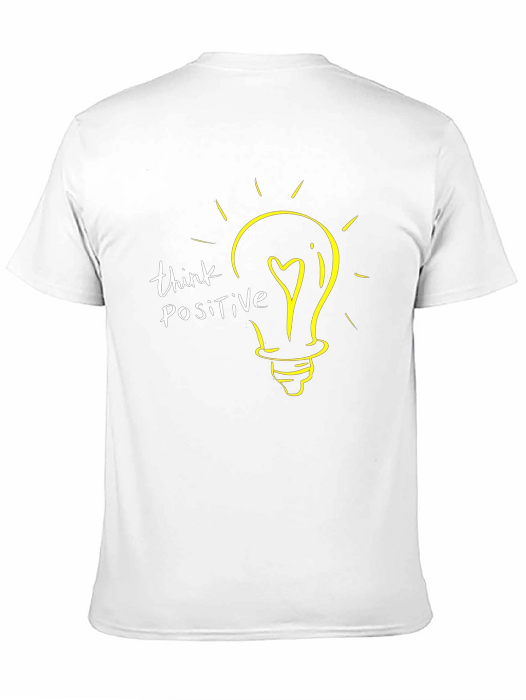 Think Positive Lightbulb Graphic T-Shirt - Black