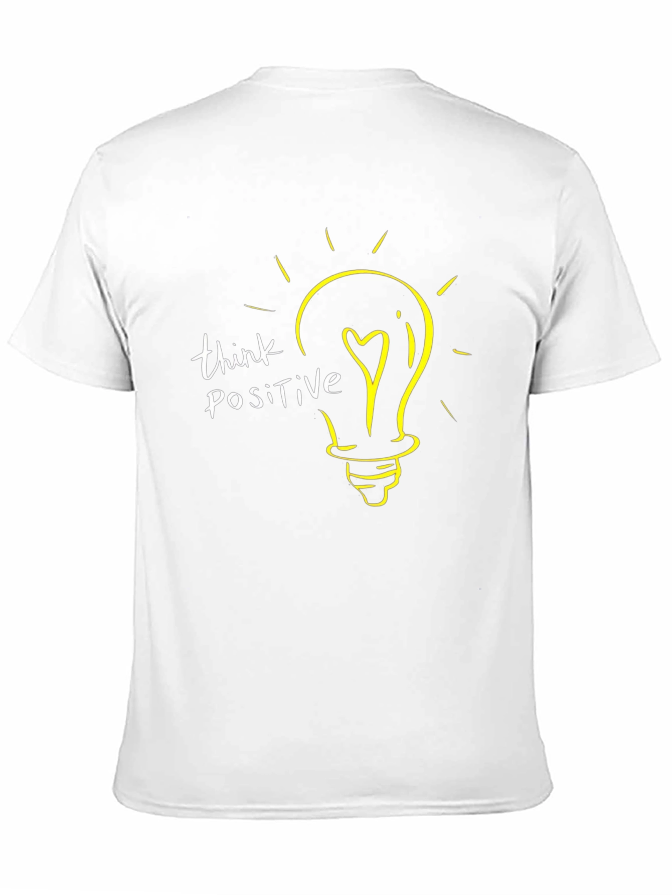 Think Positive Lightbulb Graphic T-Shirt - Black