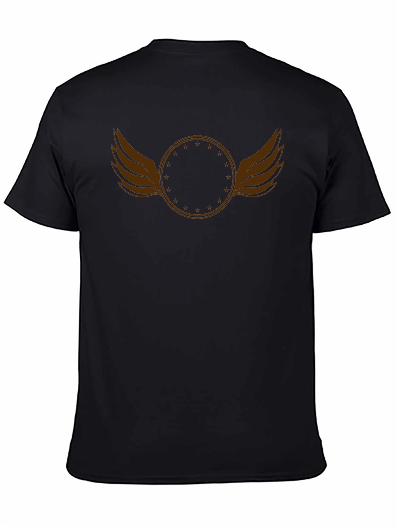 Winged Star Circle Black Tee