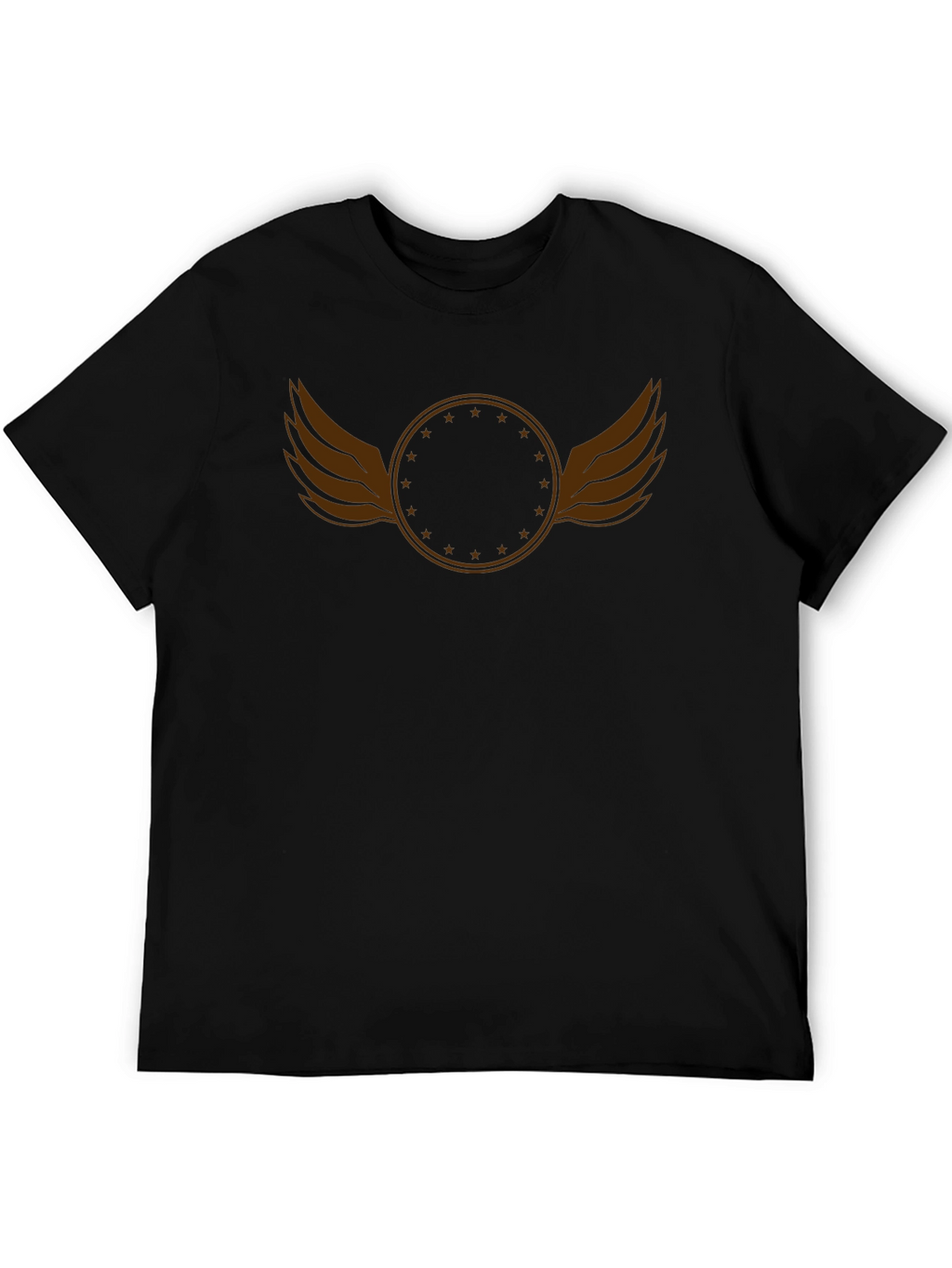 Winged Star Circle Black Tee