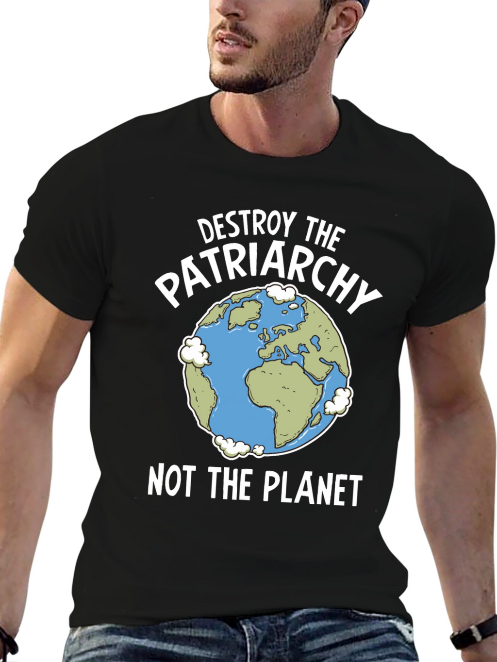 Destroy Patriarchy Earth Graphic T-Shirt