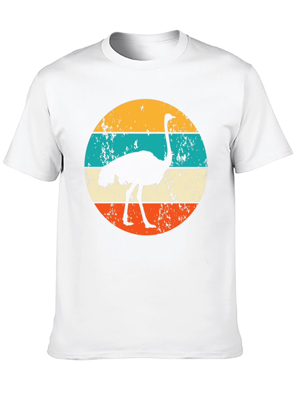 Retro Ostrich Sunset Graphic Tee - Black
