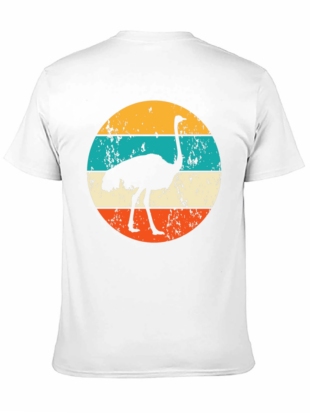 Retro Ostrich Sunset Graphic Tee - Black