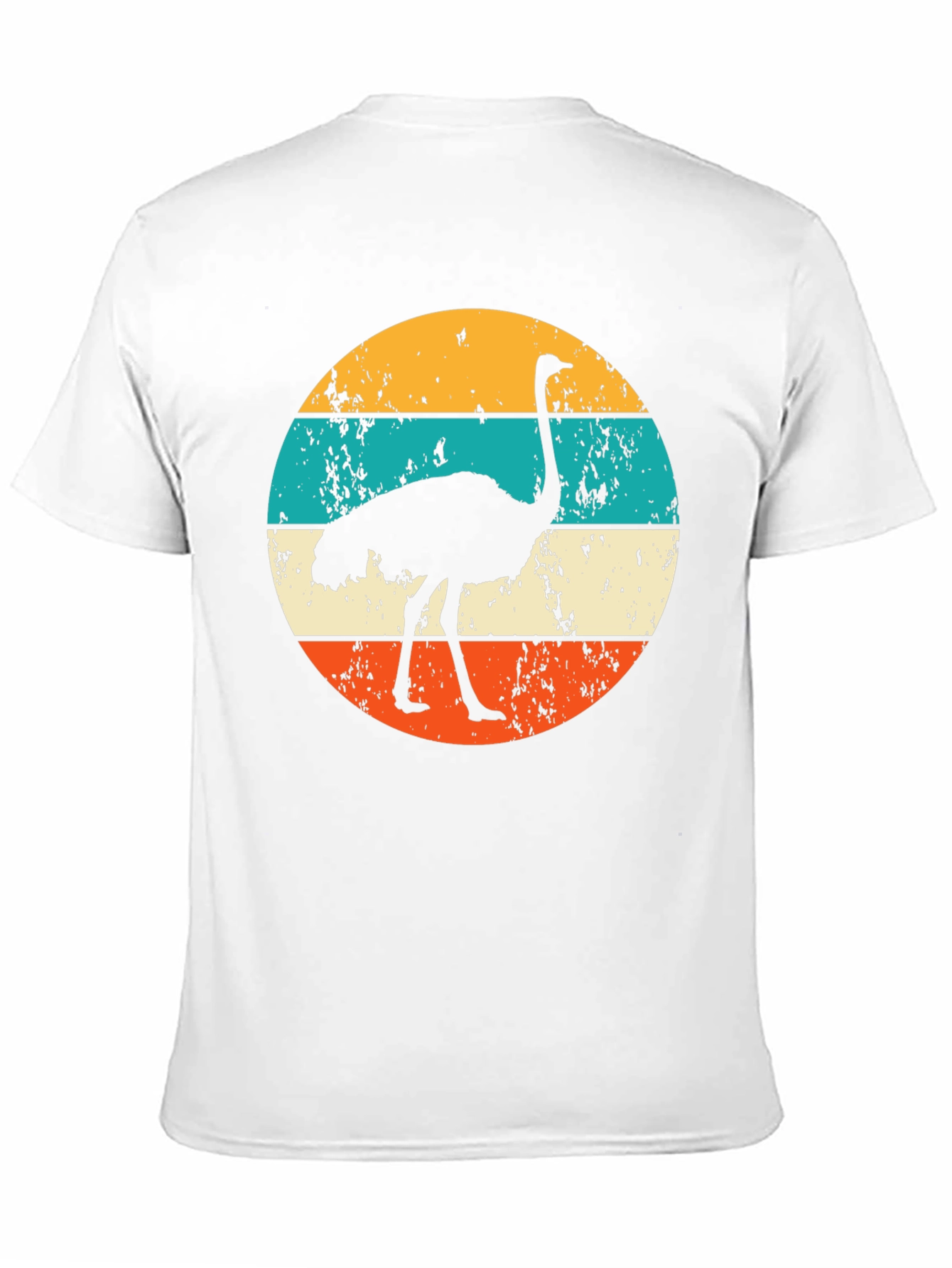 Retro Ostrich Sunset Graphic Tee - Black