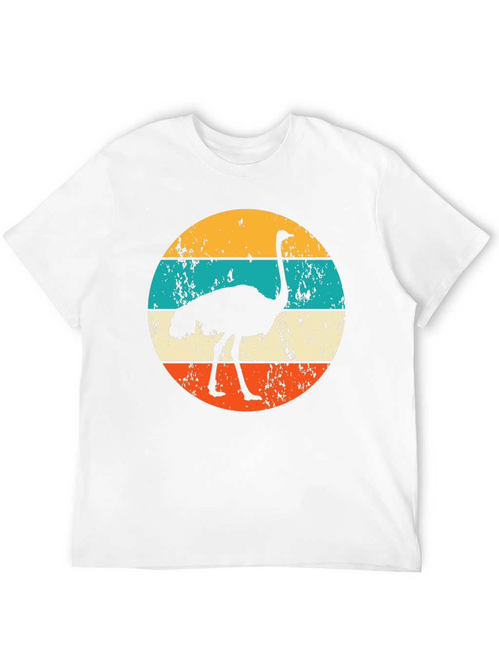 Retro Ostrich Sunset Graphic Tee - Black