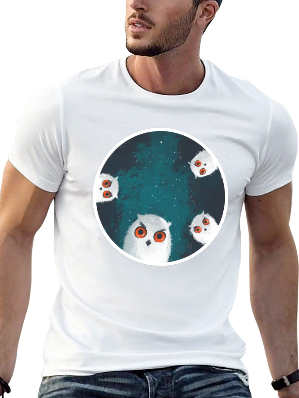 Owl Constellation Graphic Tee - Stylish Black T-Shirt