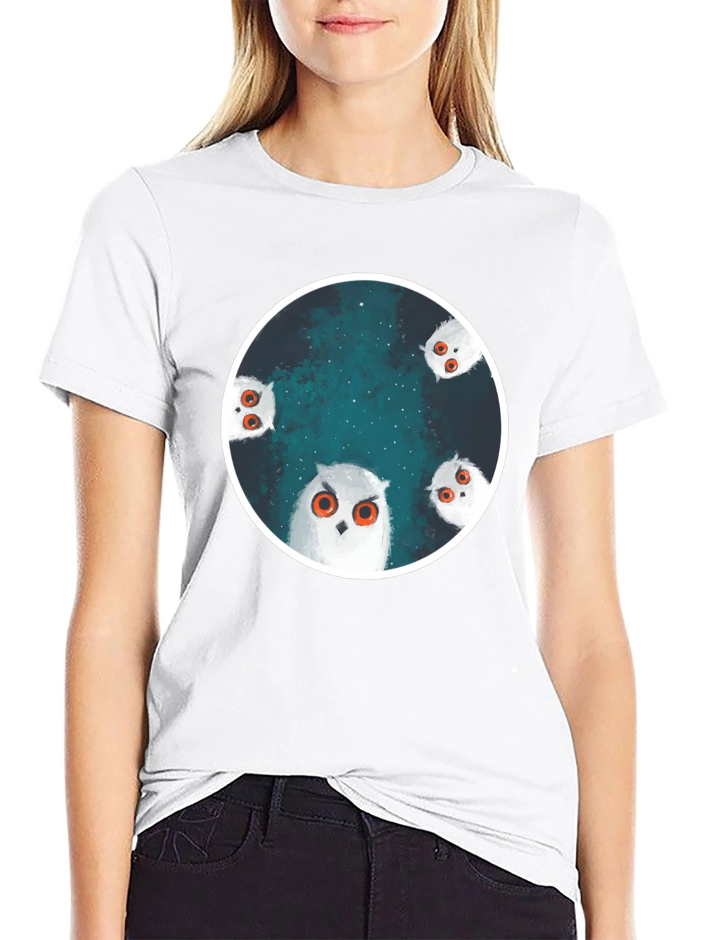 Owl Constellation Graphic Tee - Stylish Black T-Shirt