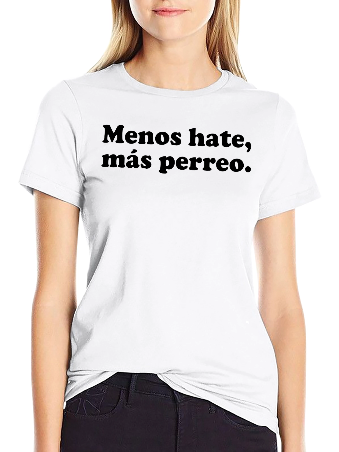 Meno Hate Mas Perreo Black T-Shirt