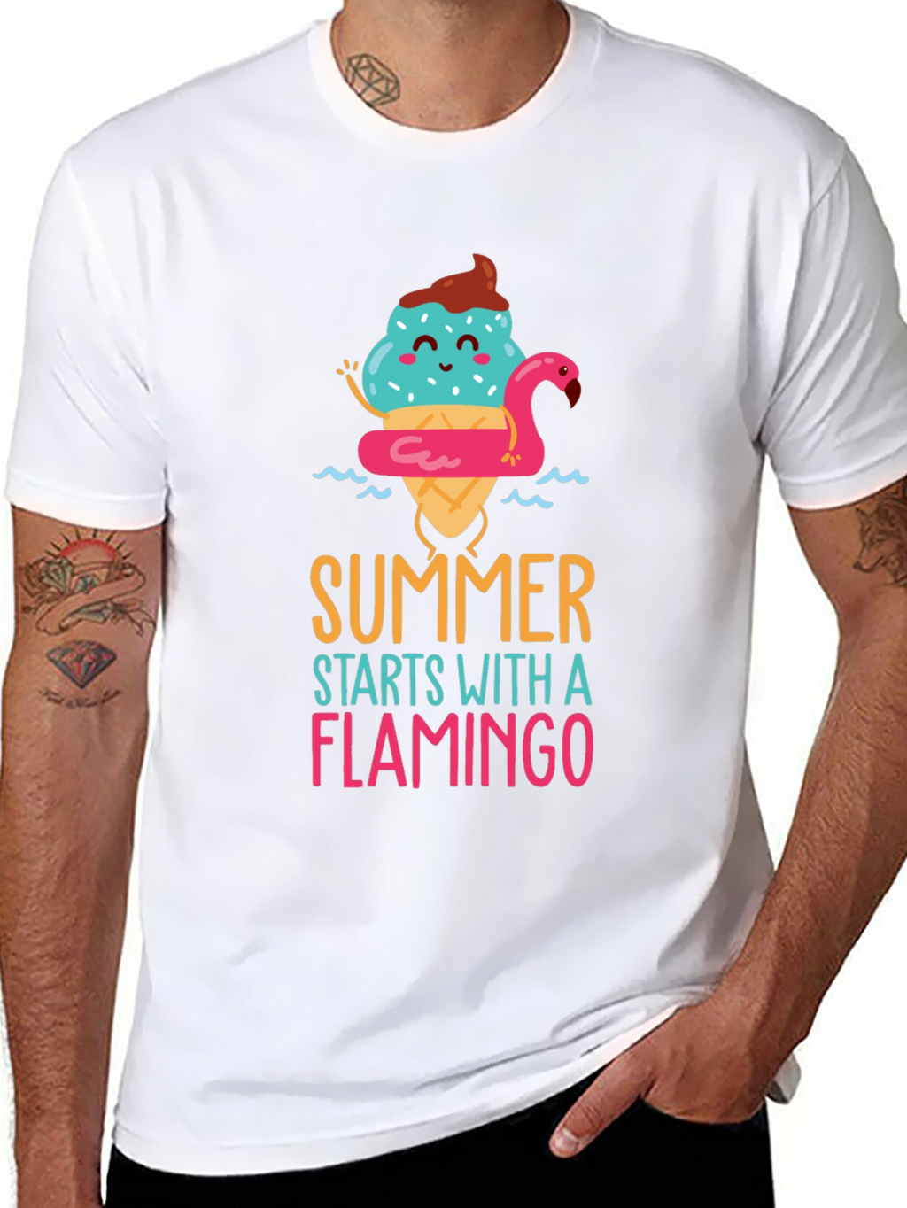 Summer Flamingo Graphic T-Shirt