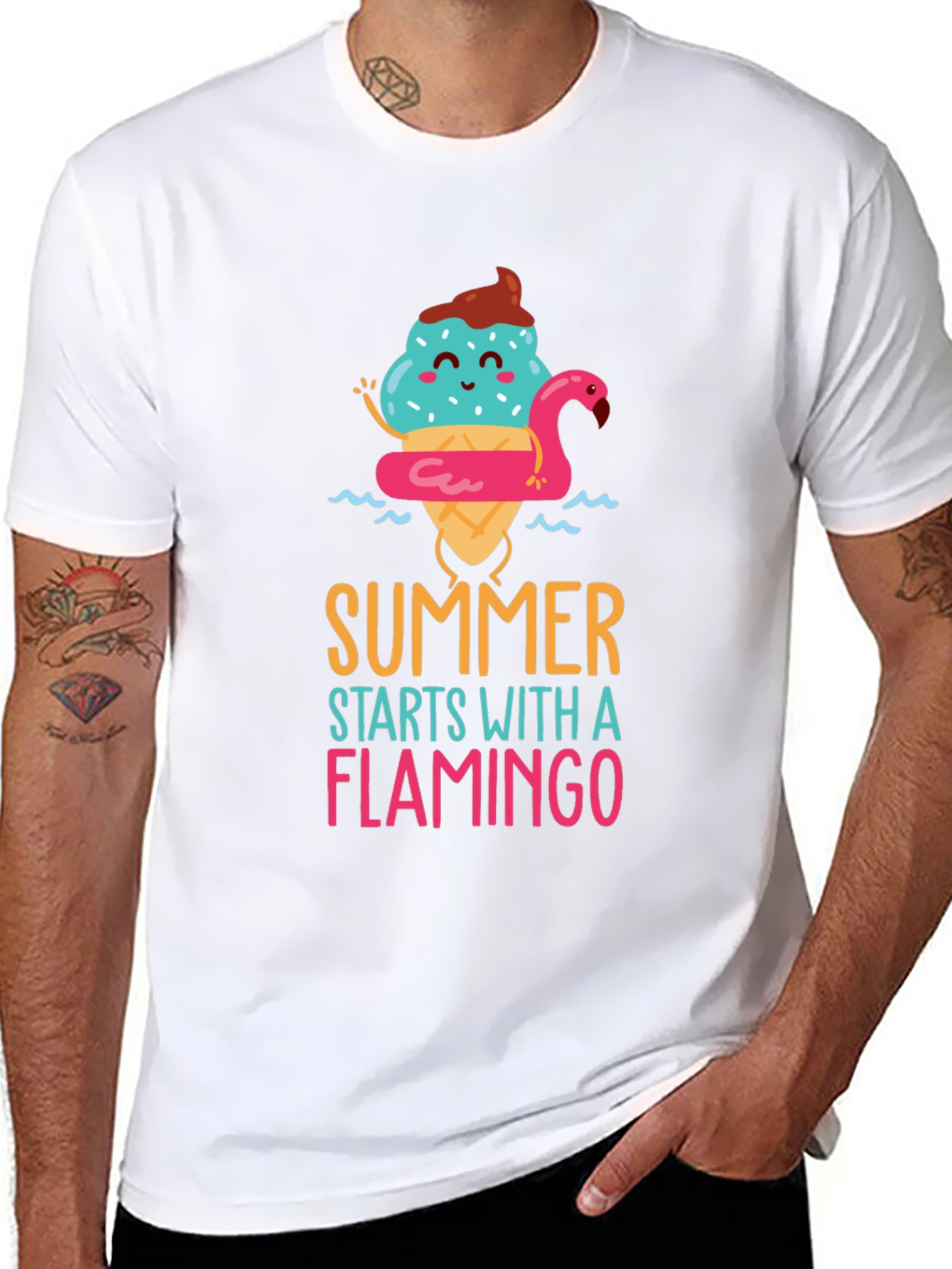 Summer Flamingo Graphic T-Shirt