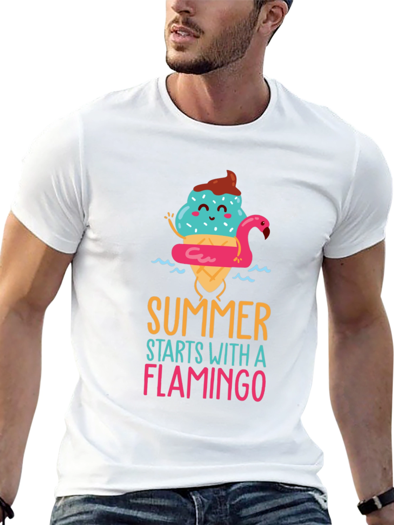 Summer Flamingo Graphic T-Shirt