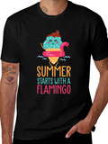 Summer Flamingo Graphic T-Shirt