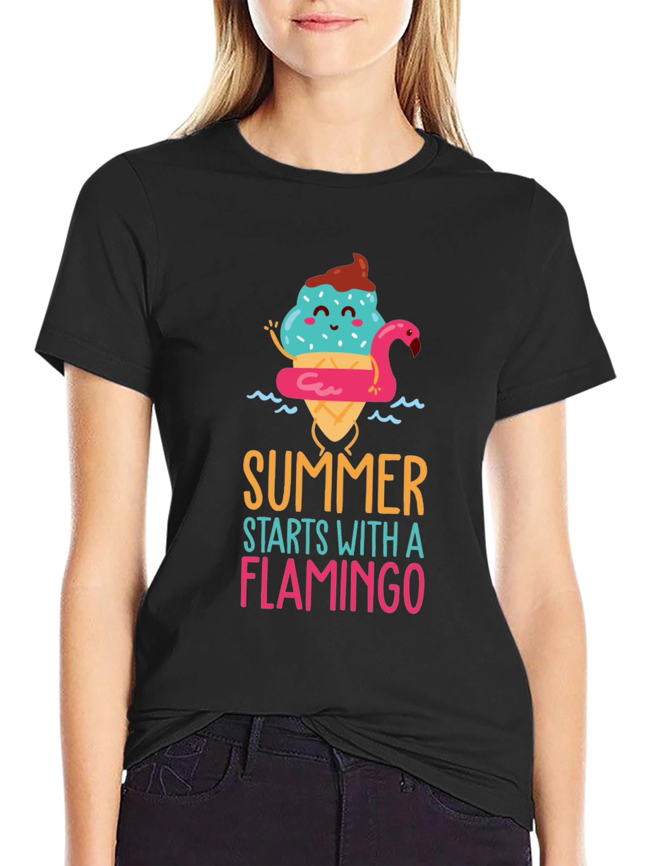 Summer Flamingo Graphic T-Shirt