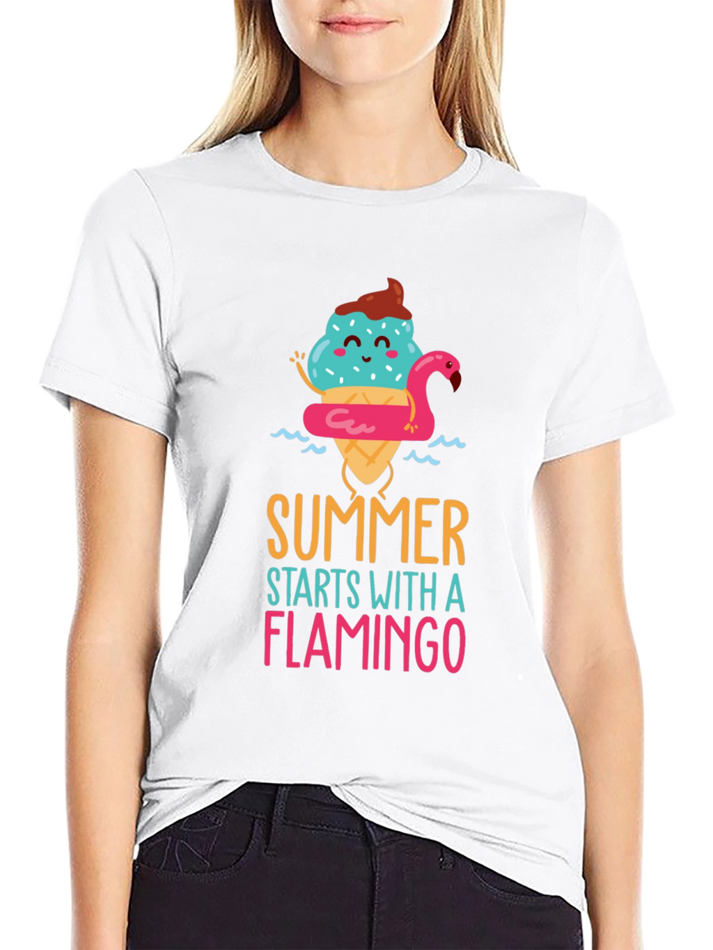 Summer Flamingo Graphic T-Shirt
