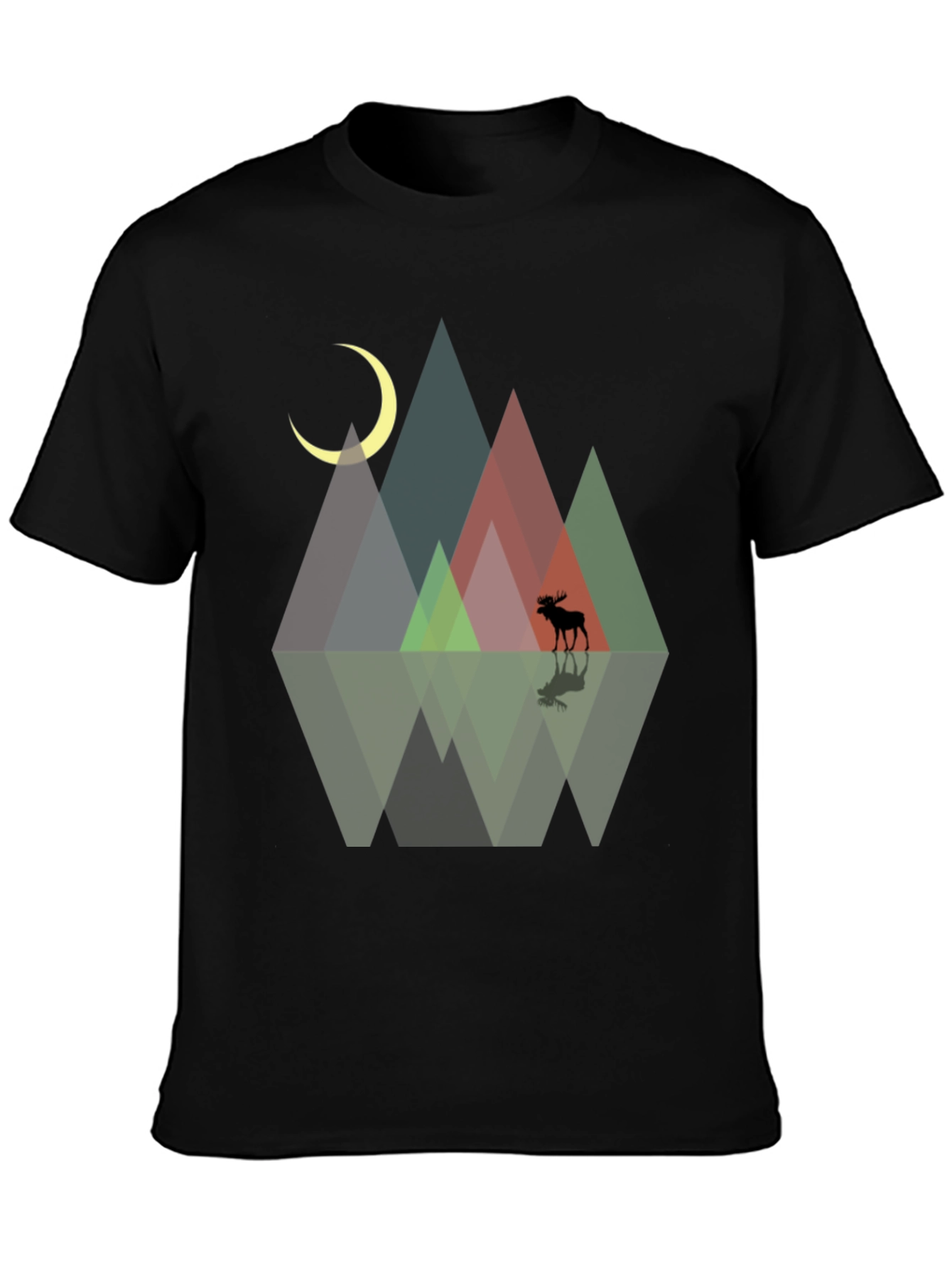Geometric Mountains & Moose Graphic Tee