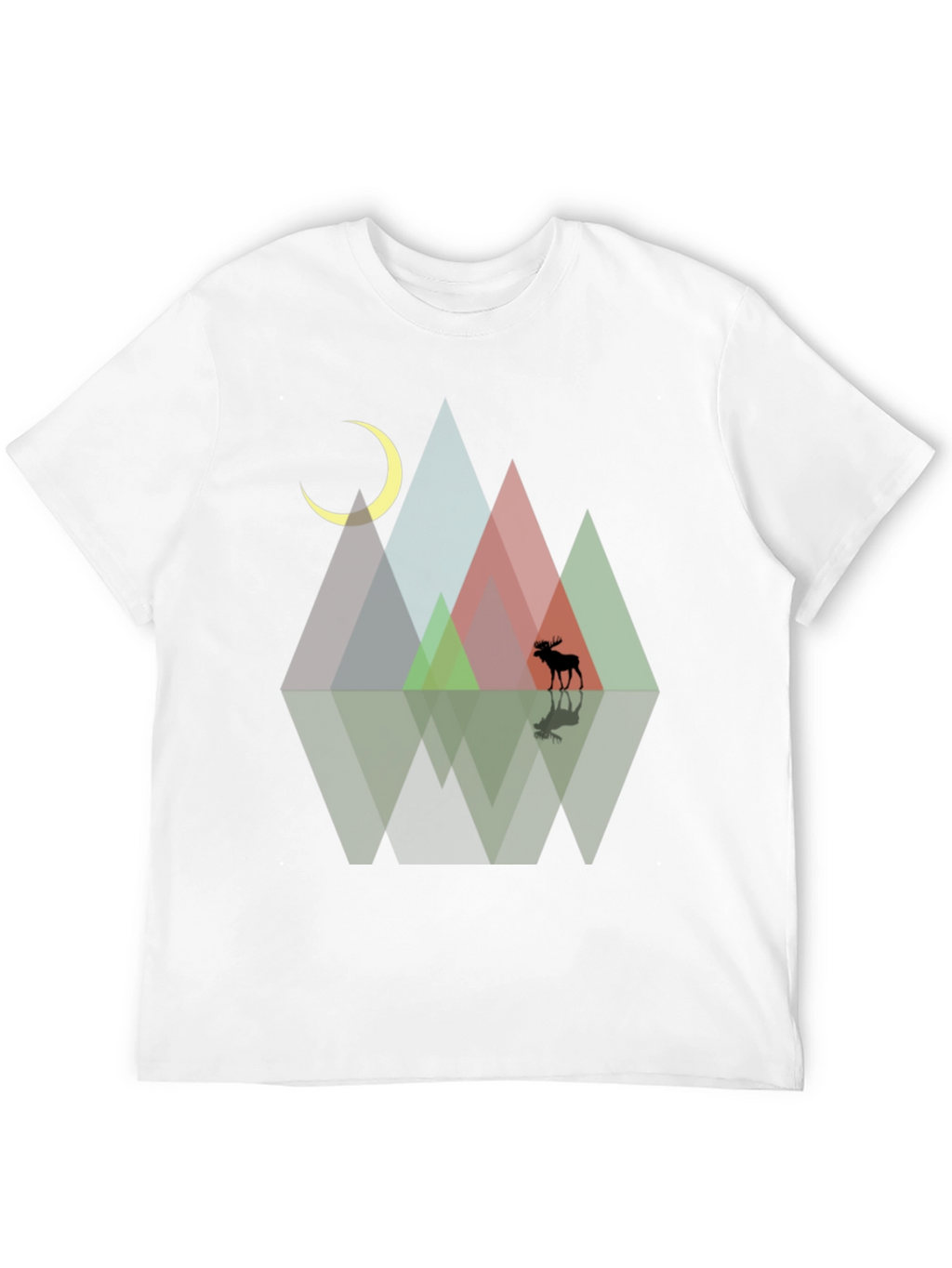 Geometric Mountains & Moose Graphic Tee