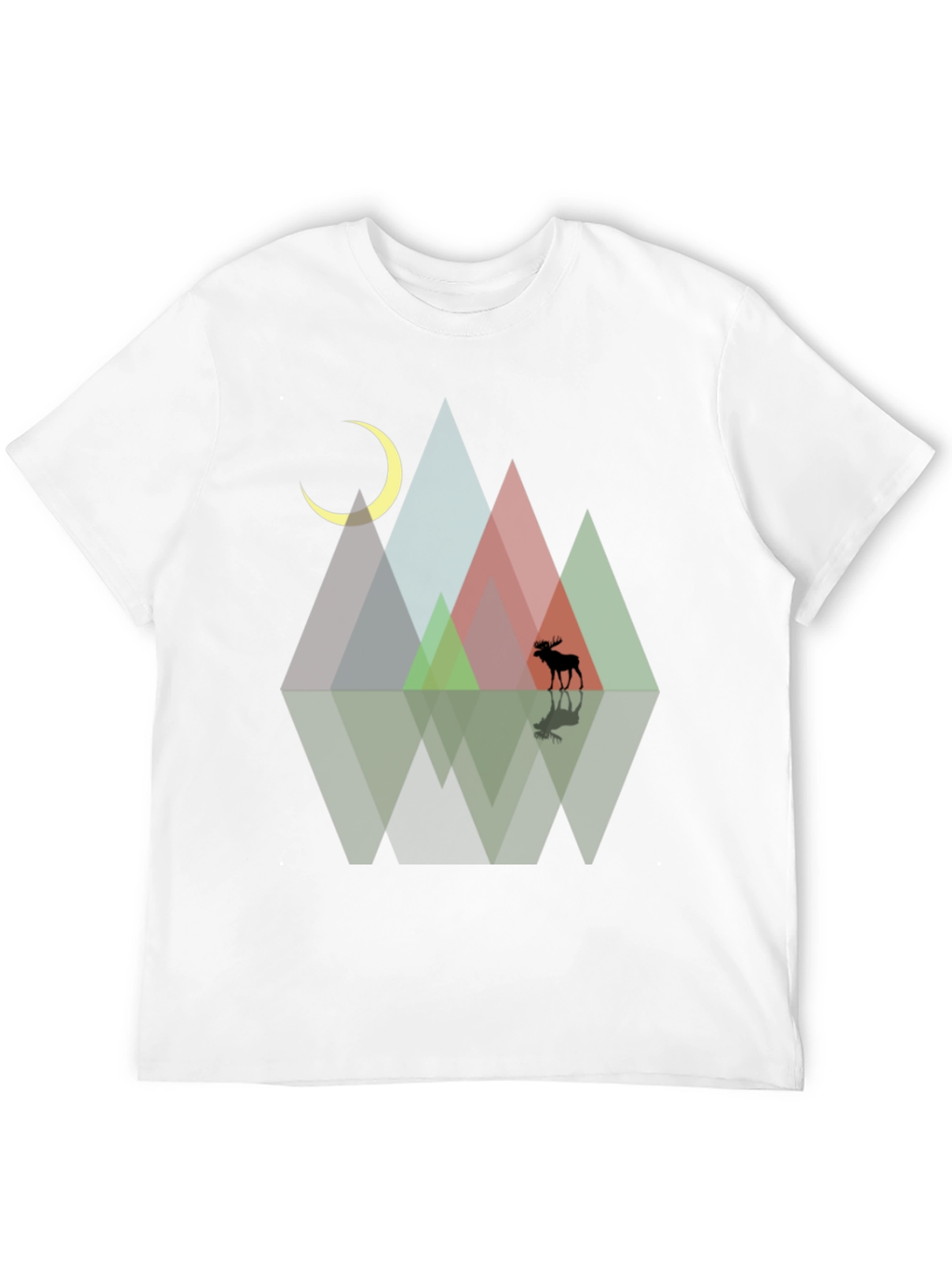 Geometric Mountains & Moose Graphic Tee
