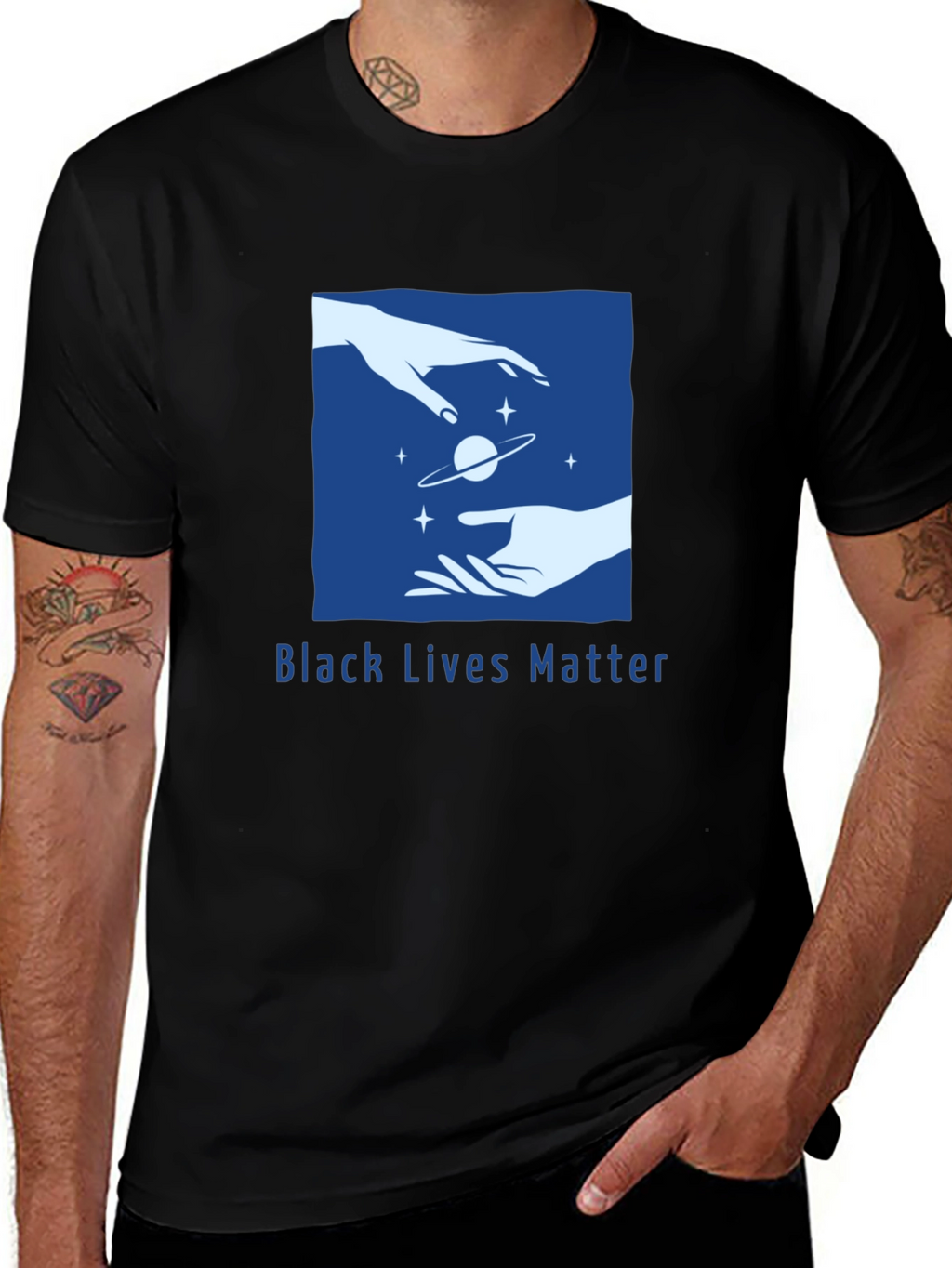 Black Lives Matter Graphic Tee - Celestial Hands Design