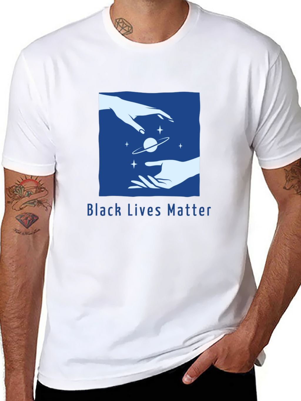 Black Lives Matter Graphic Tee - Celestial Hands Design
