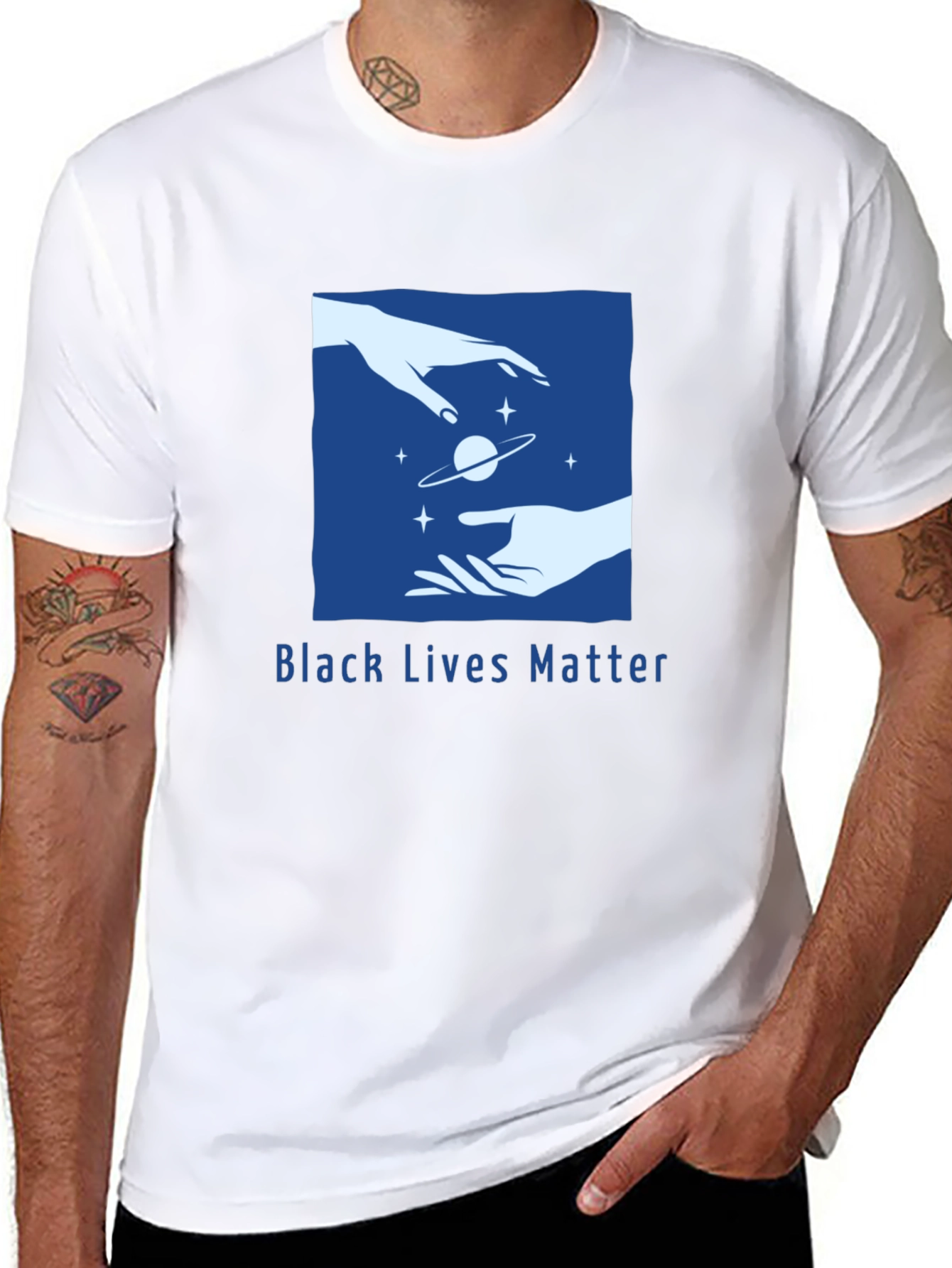 Black Lives Matter Graphic Tee - Celestial Hands Design