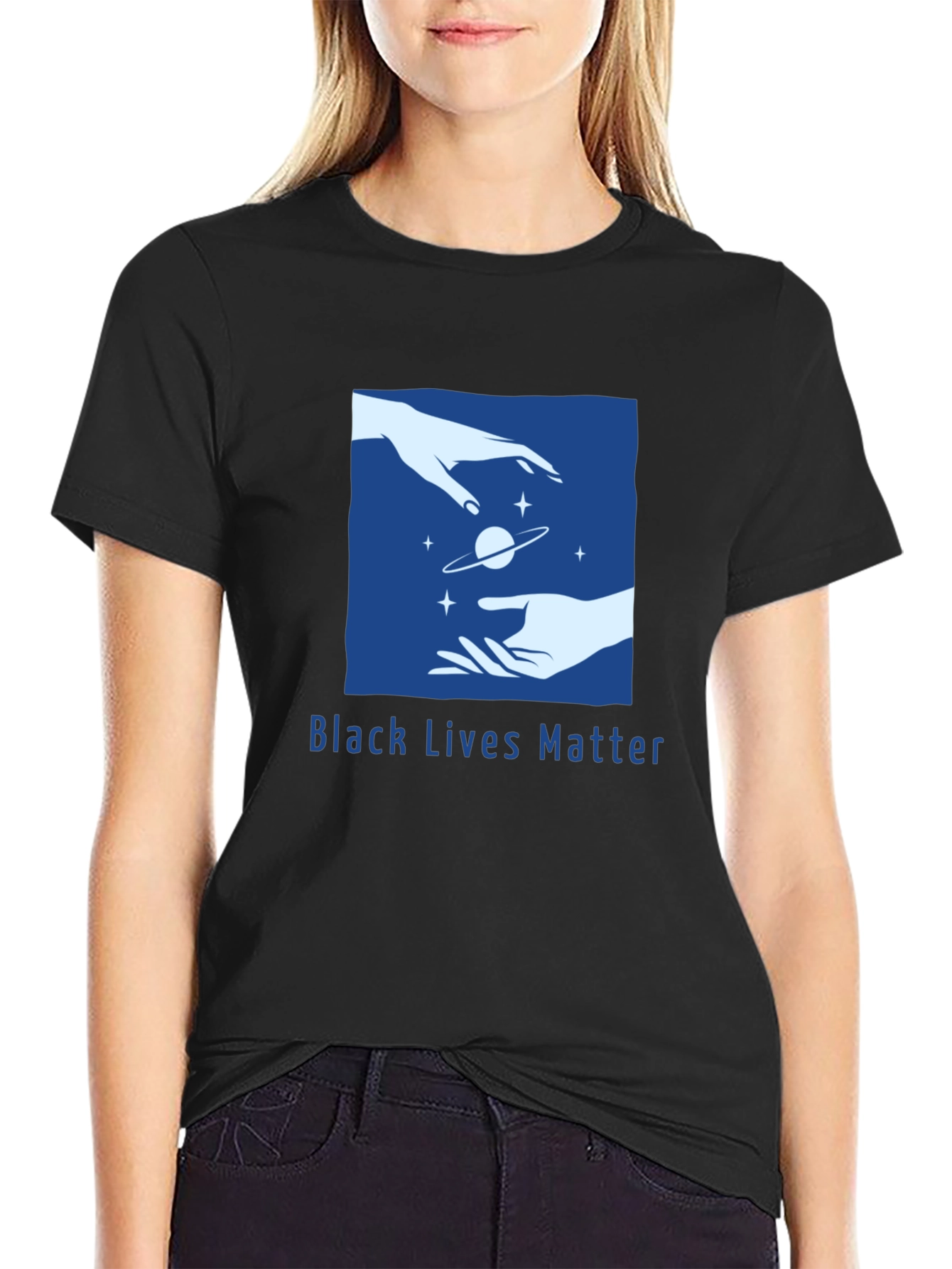 Black Lives Matter Graphic Tee - Celestial Hands Design
