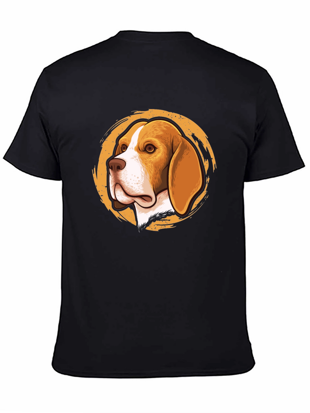 Beagle Dog Graphic Print Black T-Shirt