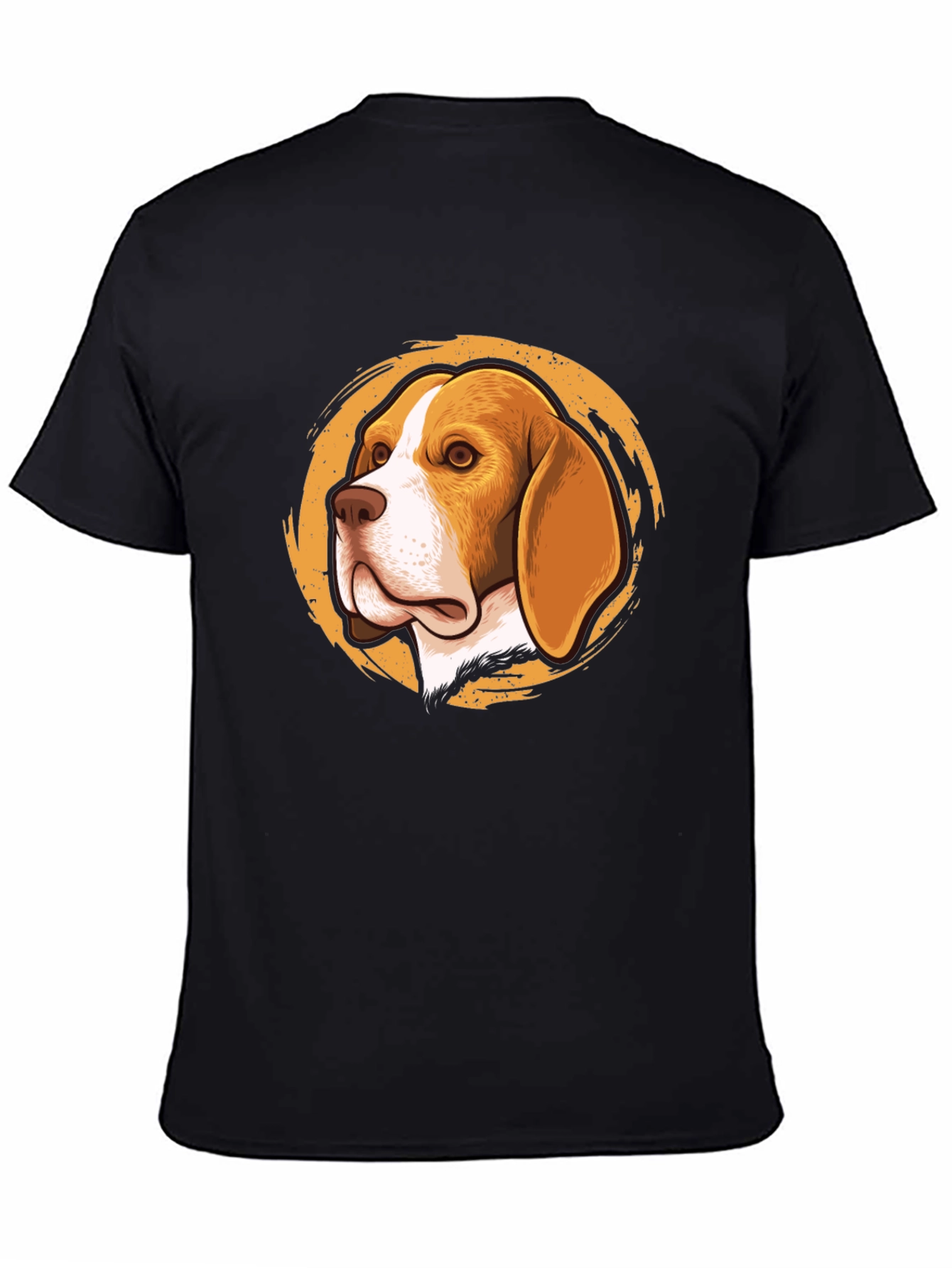Beagle Dog Graphic Print Black T-Shirt