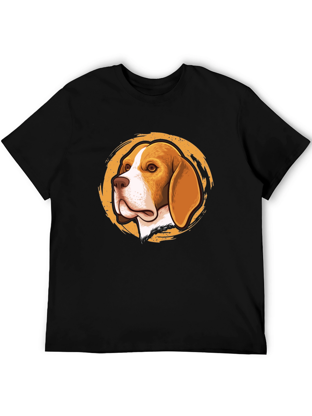 Beagle Dog Graphic Print Black T-Shirt