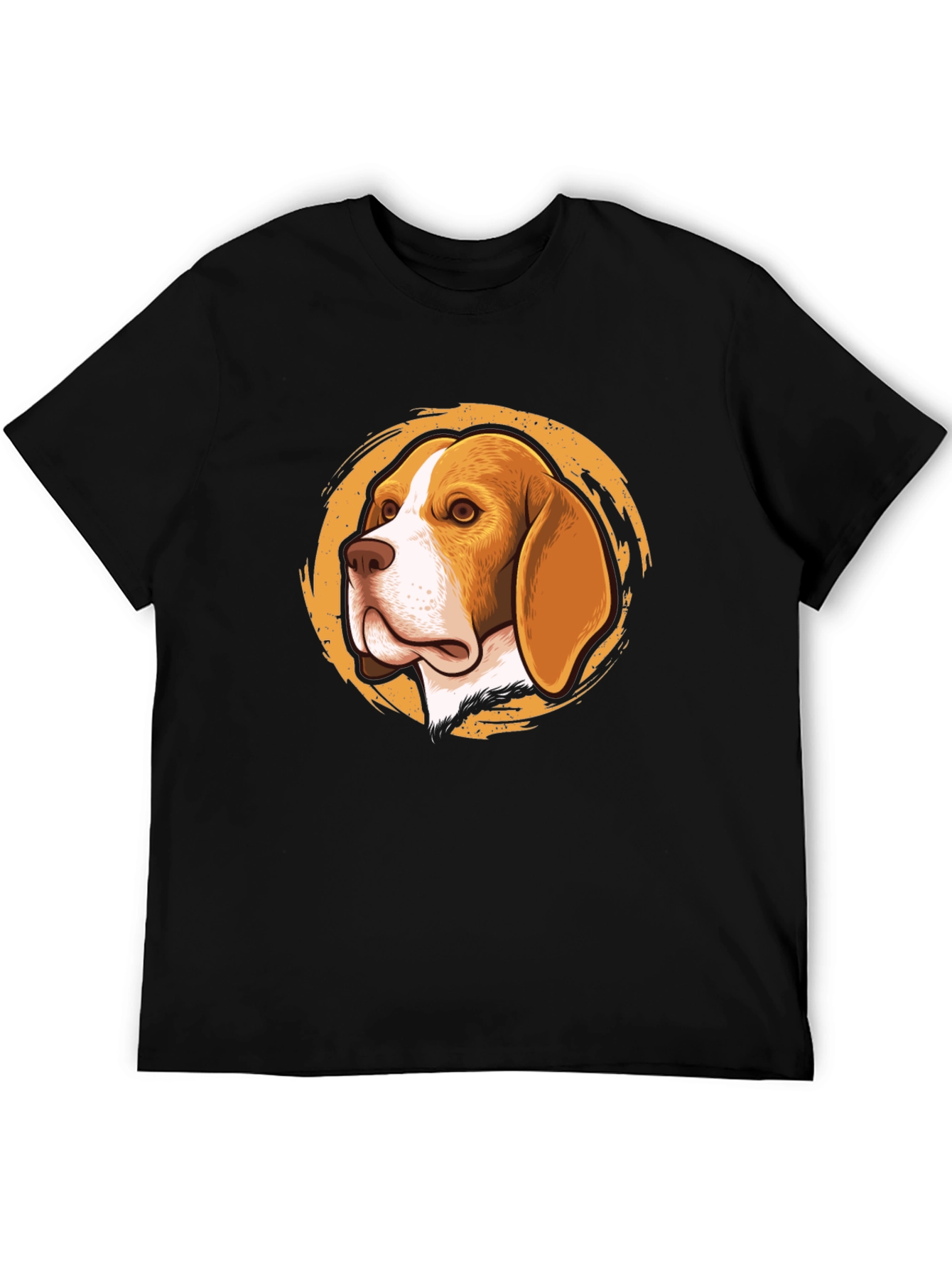 Beagle Dog Graphic Print Black T-Shirt
