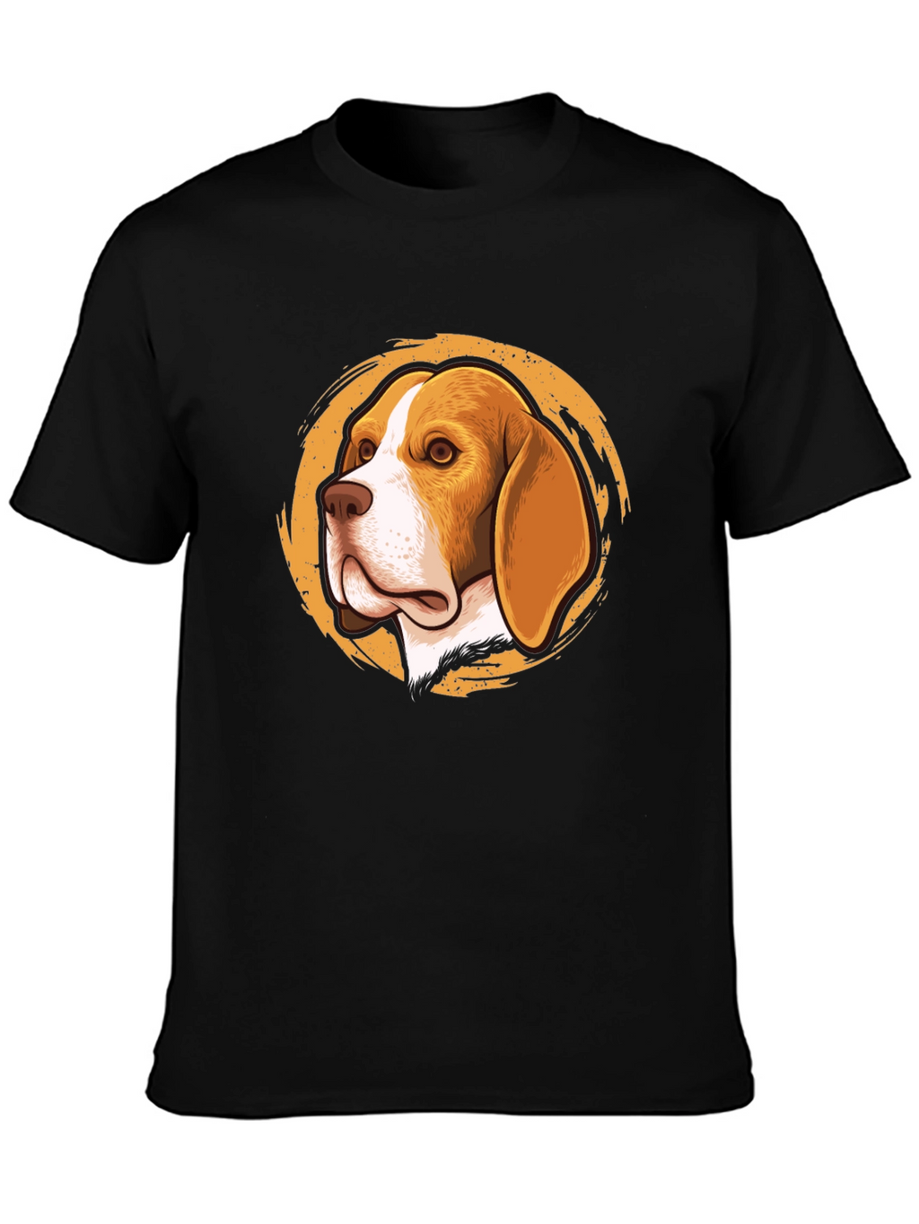 Beagle Dog Graphic Print Black T-Shirt