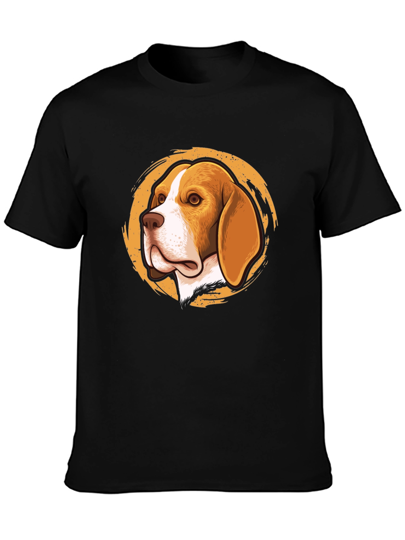 Beagle Dog Graphic Print Black T-Shirt