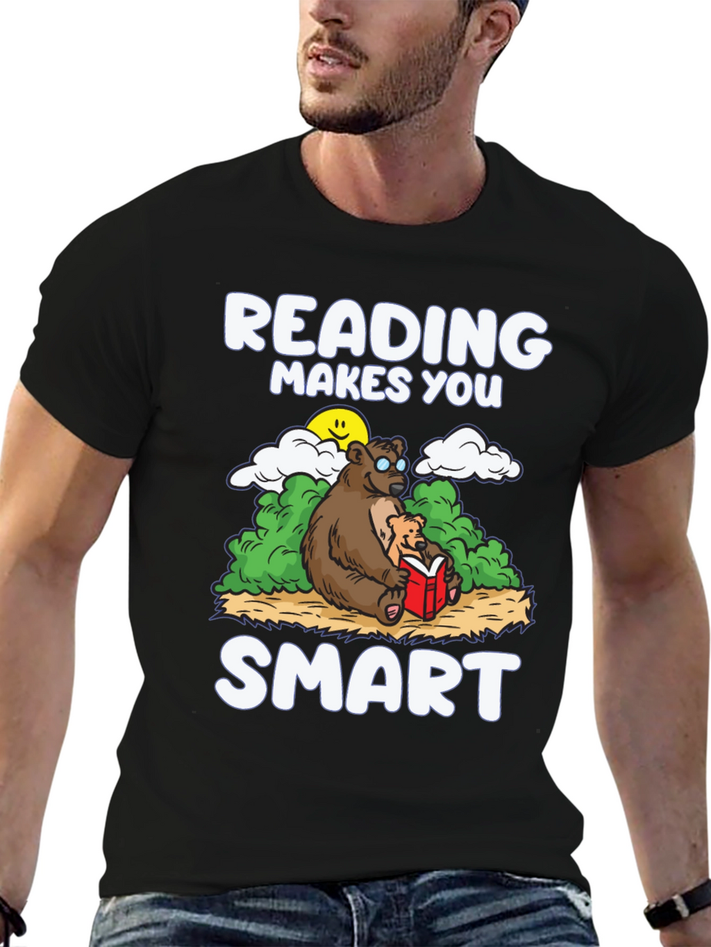 Reading Makes You Smart T-Shirt - Bear Design