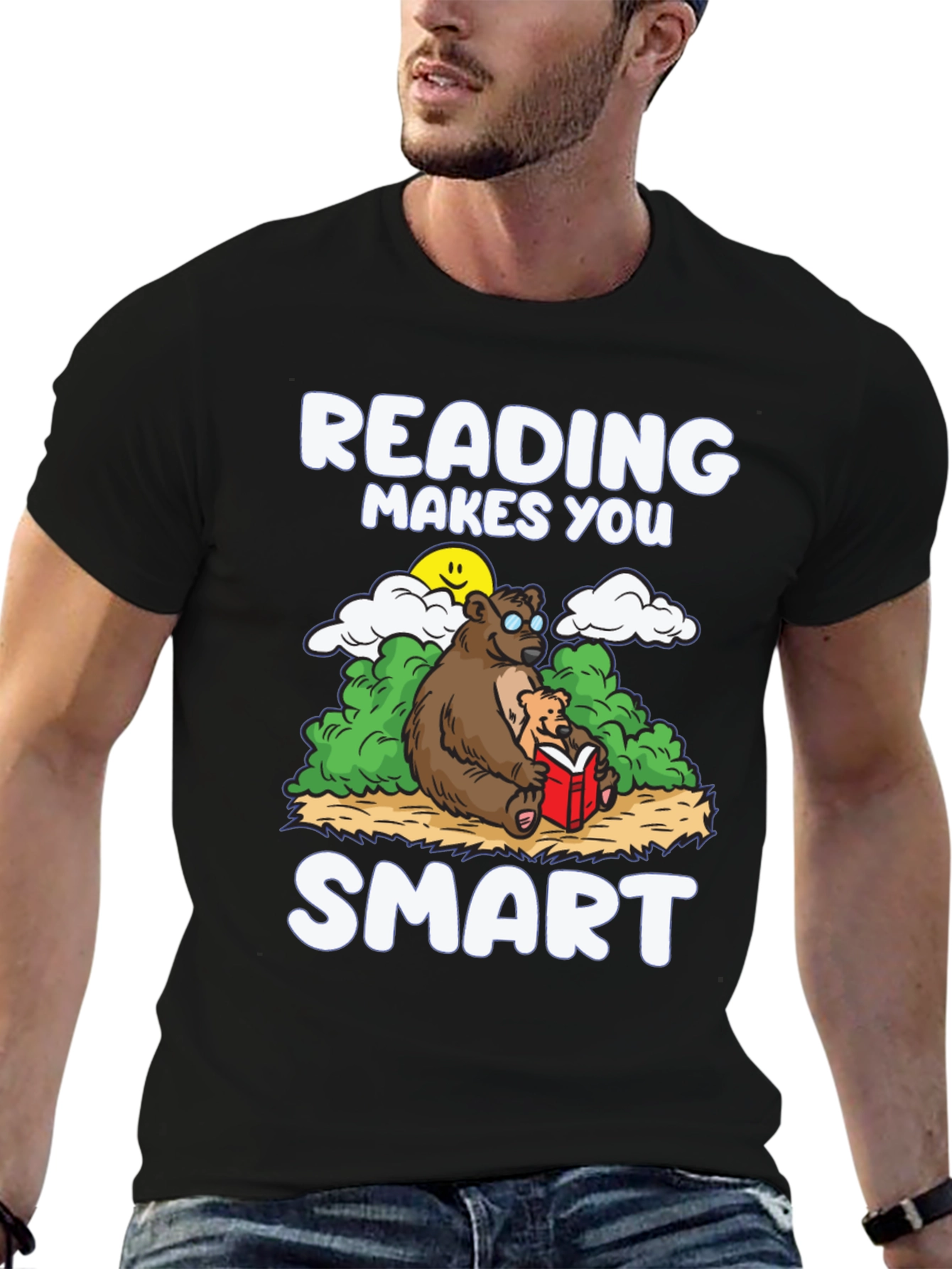 Reading Makes You Smart T-Shirt - Bear Design