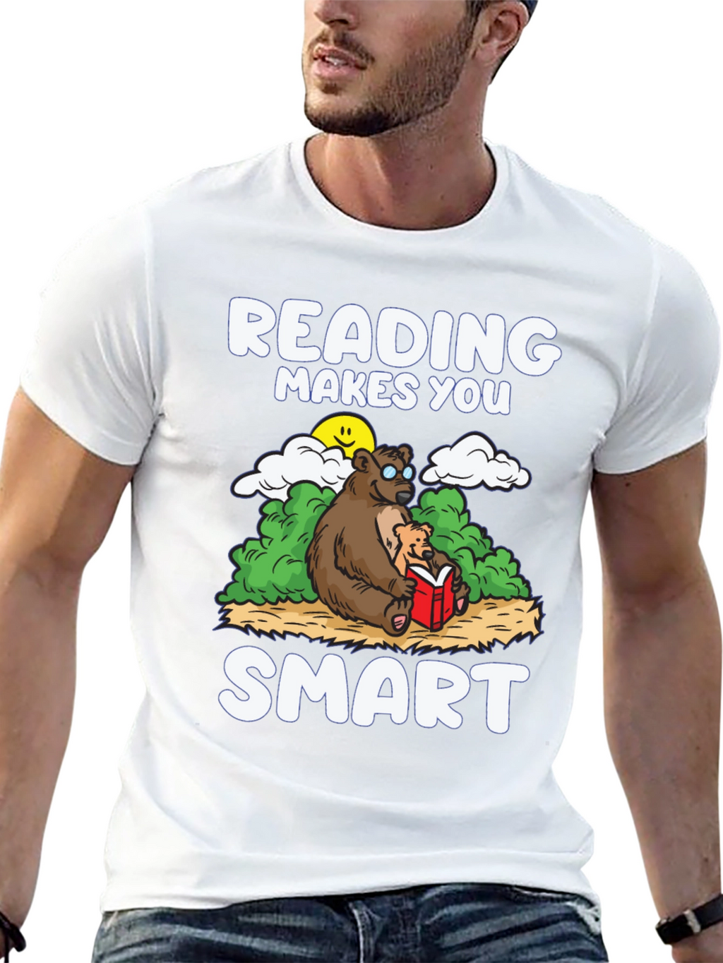 Reading Makes You Smart T-Shirt - Bear Design