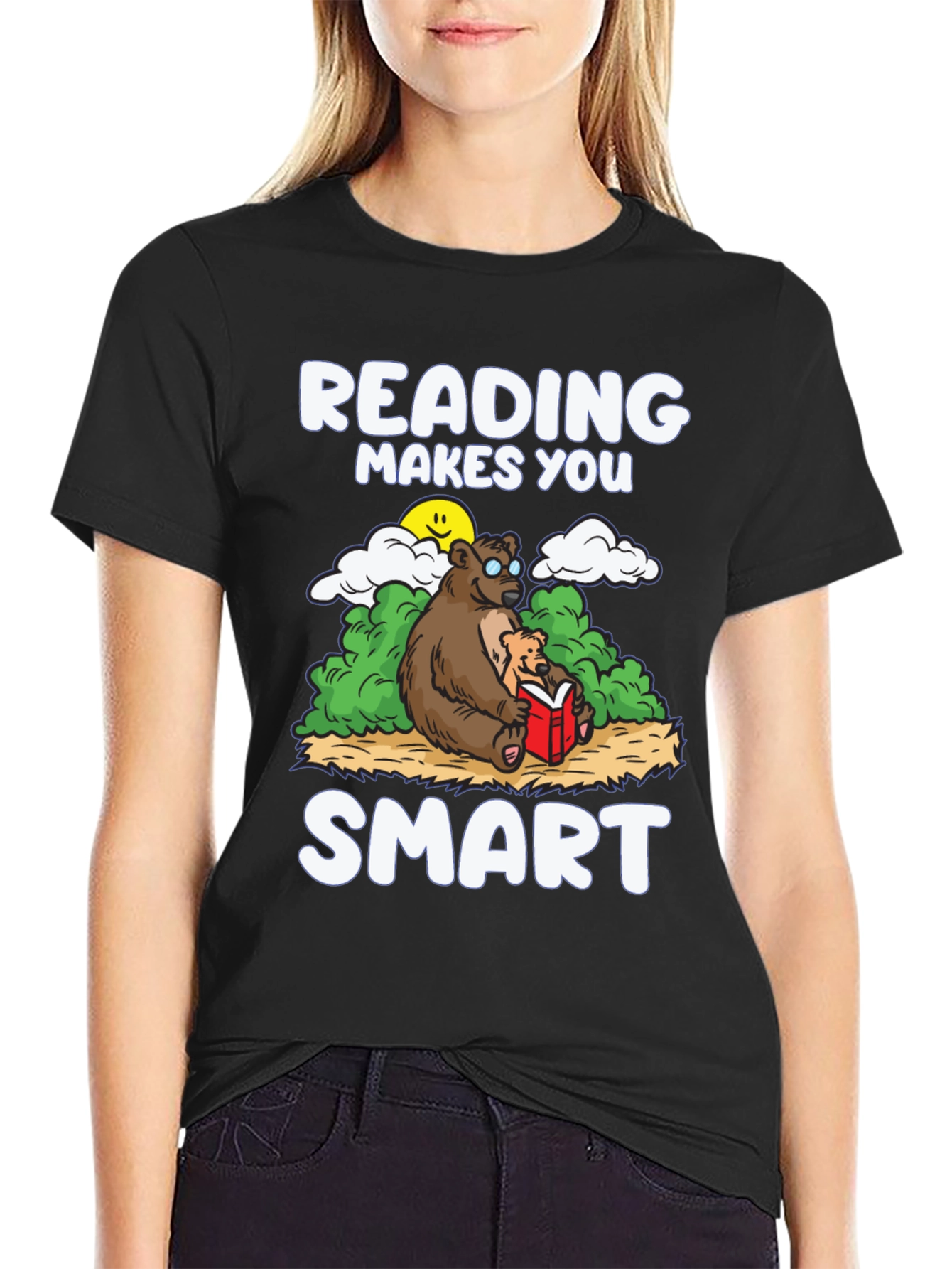 Reading Makes You Smart T-Shirt - Bear Design