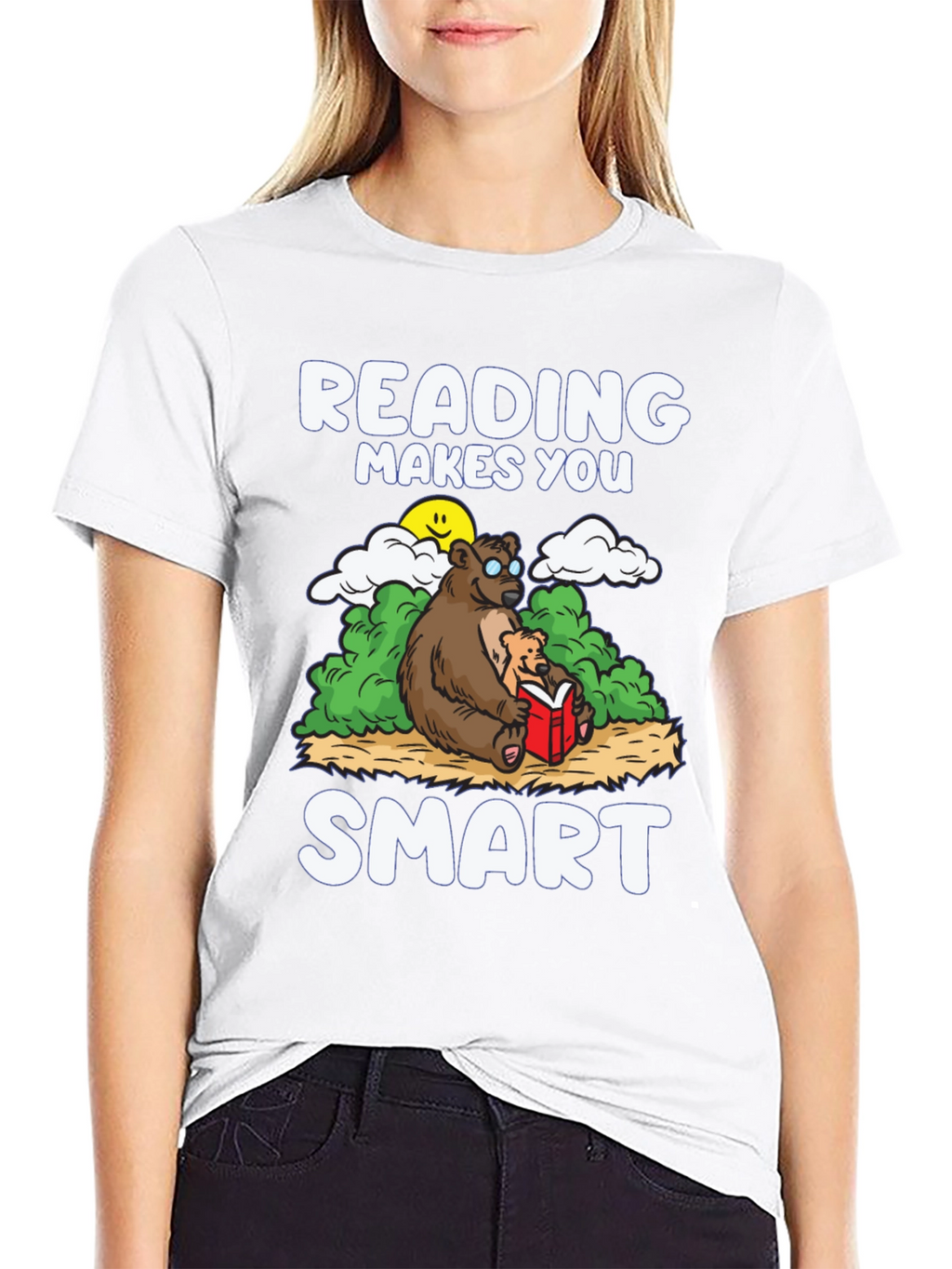 Reading Makes You Smart T-Shirt - Bear Design