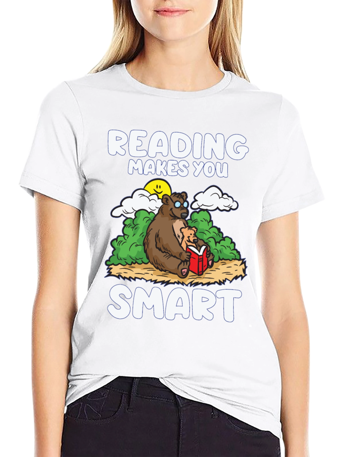 Reading Makes You Smart T-Shirt - Bear Design