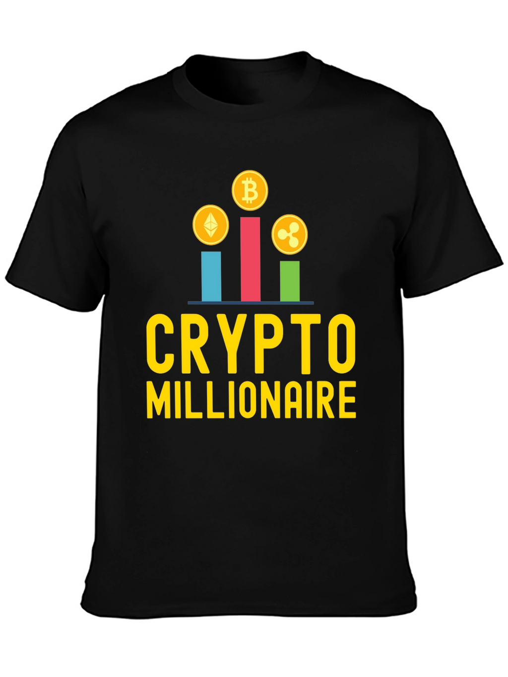 Crypto Millionaire Graphic Tee - Black Casual T-Shirt