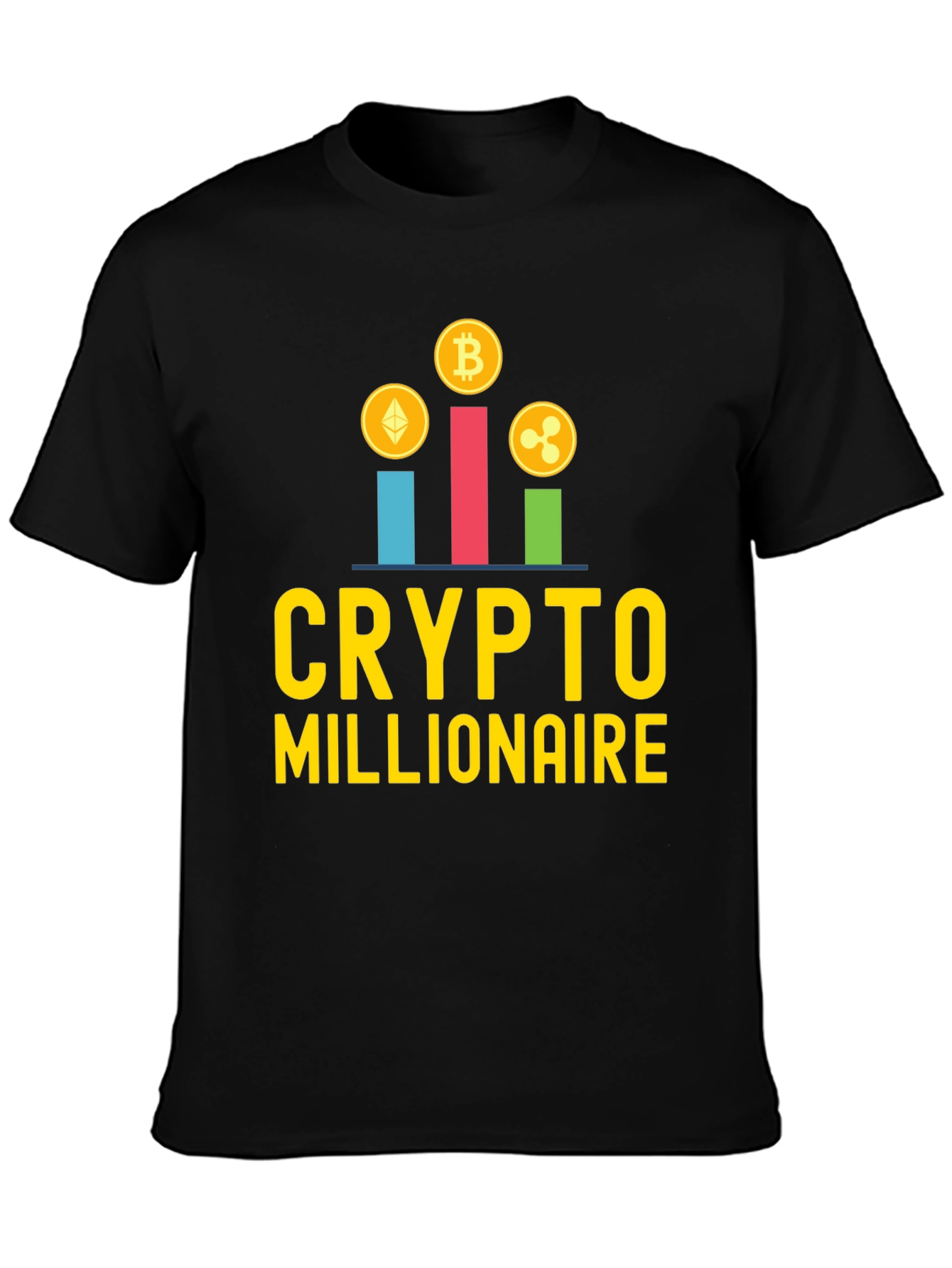 Crypto Millionaire Graphic Tee - Black Casual T-Shirt