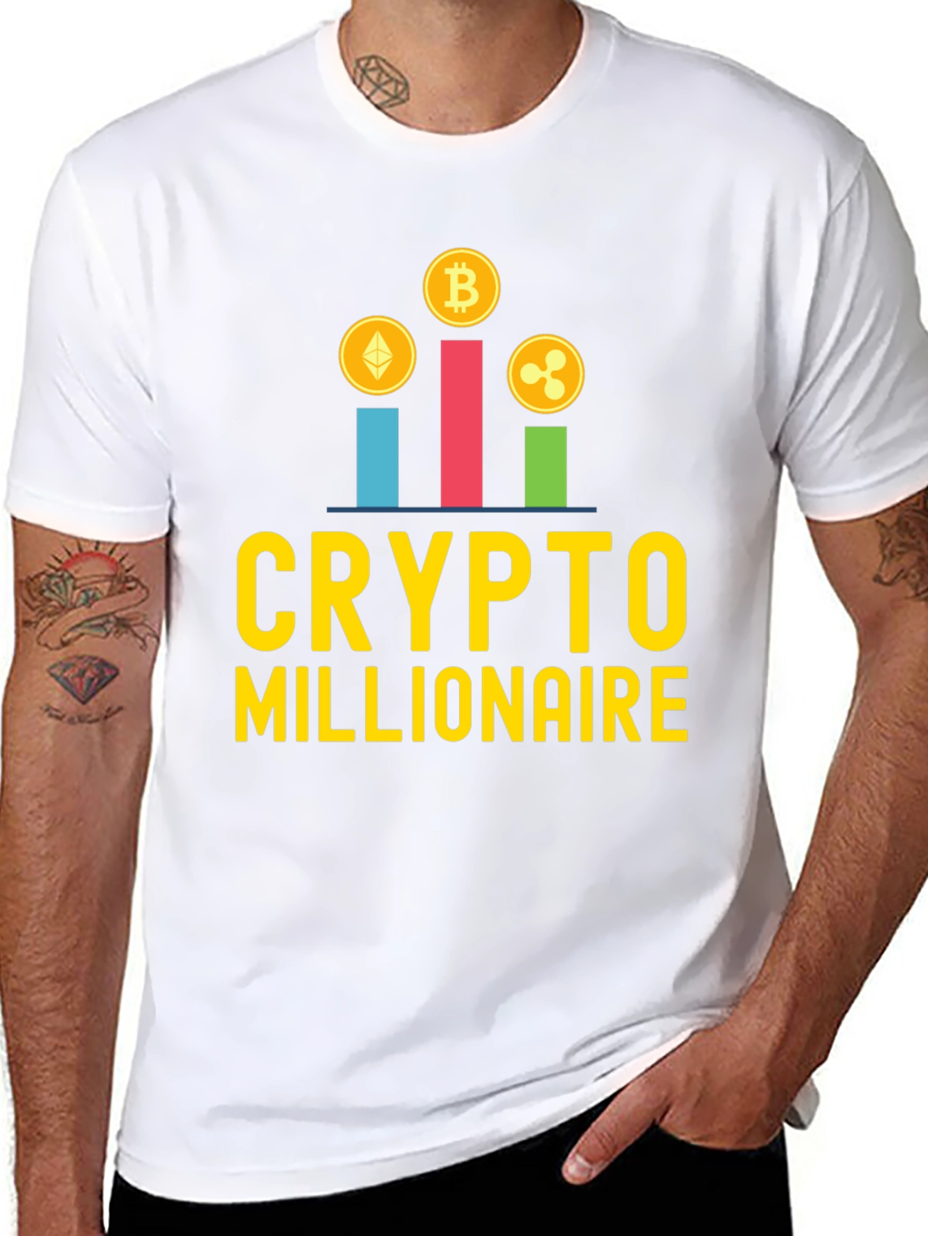 Crypto Millionaire Graphic Tee - Black Casual T-Shirt