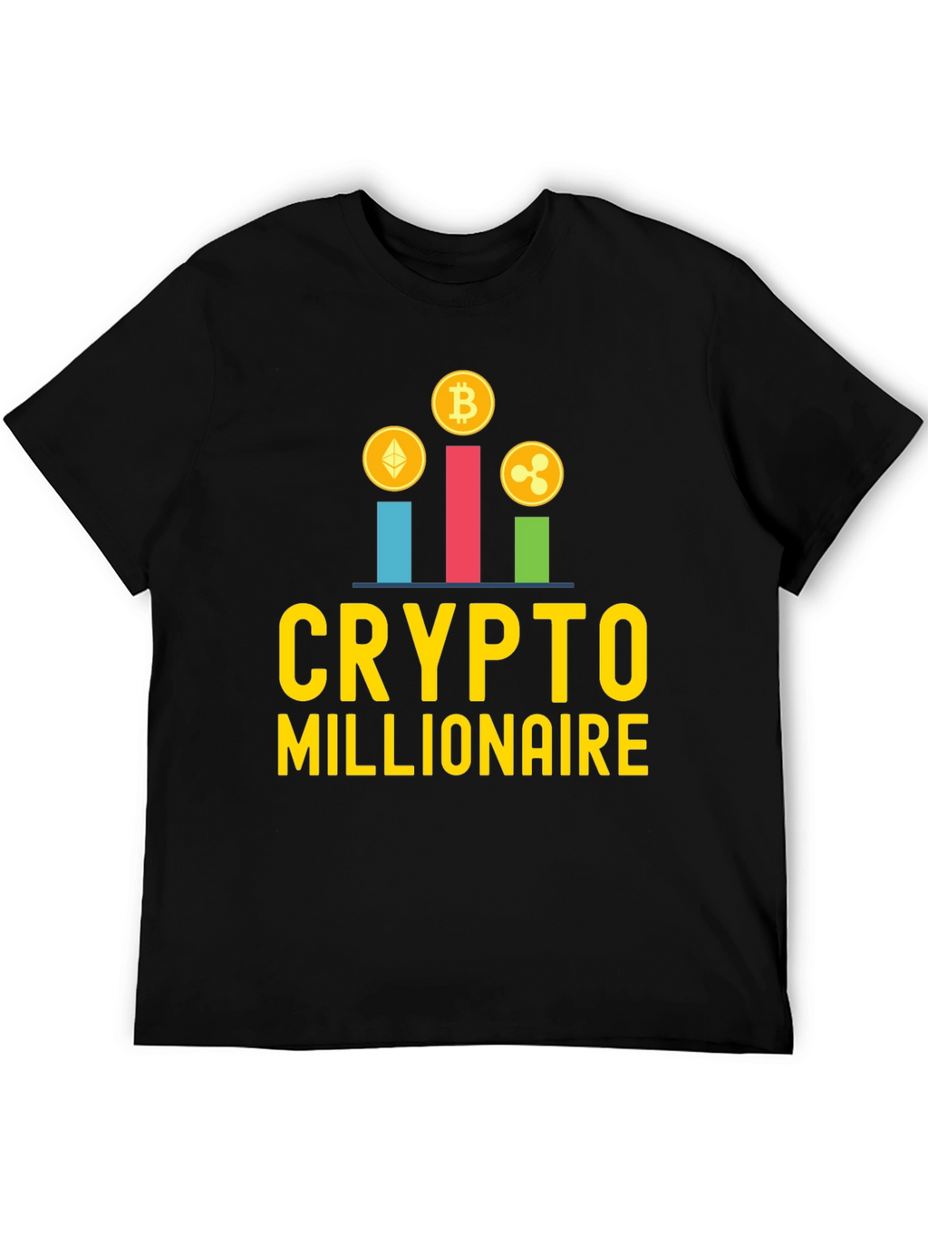Crypto Millionaire Graphic Tee - Black Casual T-Shirt