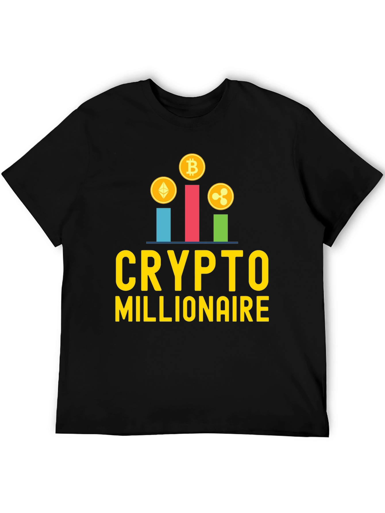 Crypto Millionaire Graphic Tee - Black Casual T-Shirt