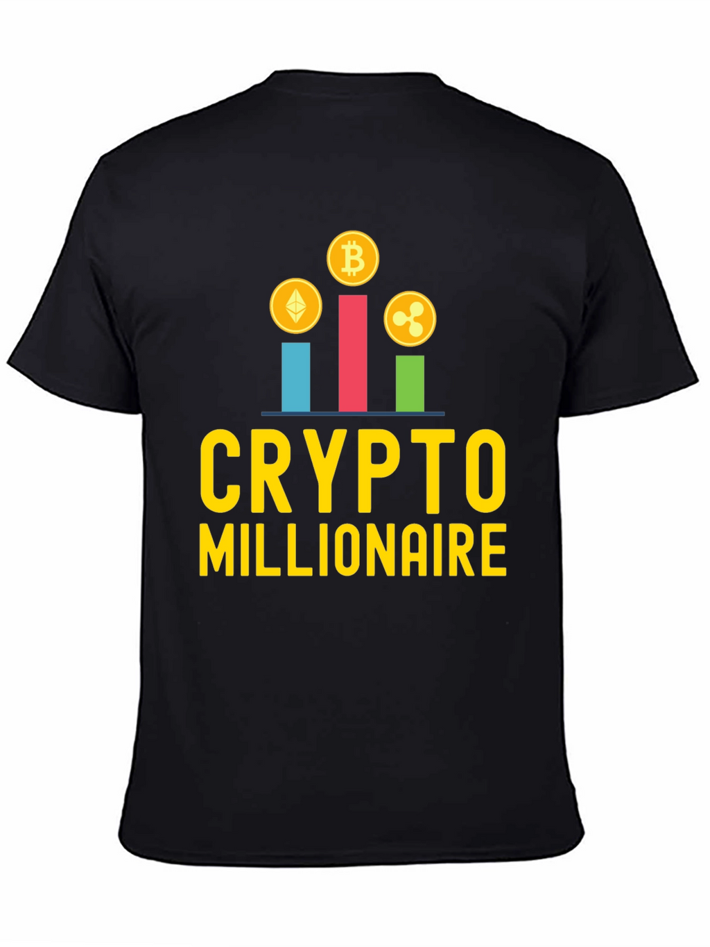 Crypto Millionaire Graphic Tee - Black Casual T-Shirt