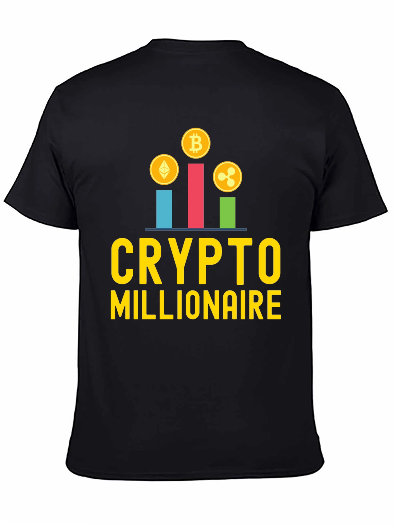 Crypto Millionaire Graphic Tee - Black Casual T-Shirt