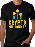 Crypto Millionaire Graphic Tee - Black Casual T-Shirt