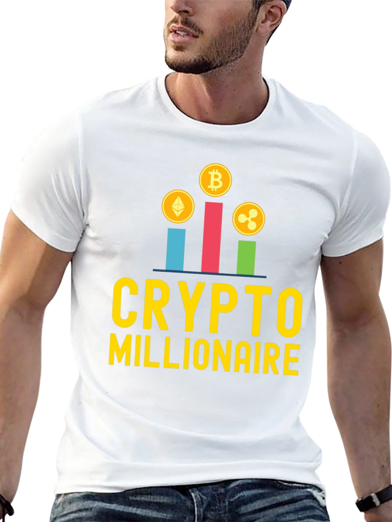 Crypto Millionaire Graphic Tee - Black Casual T-Shirt