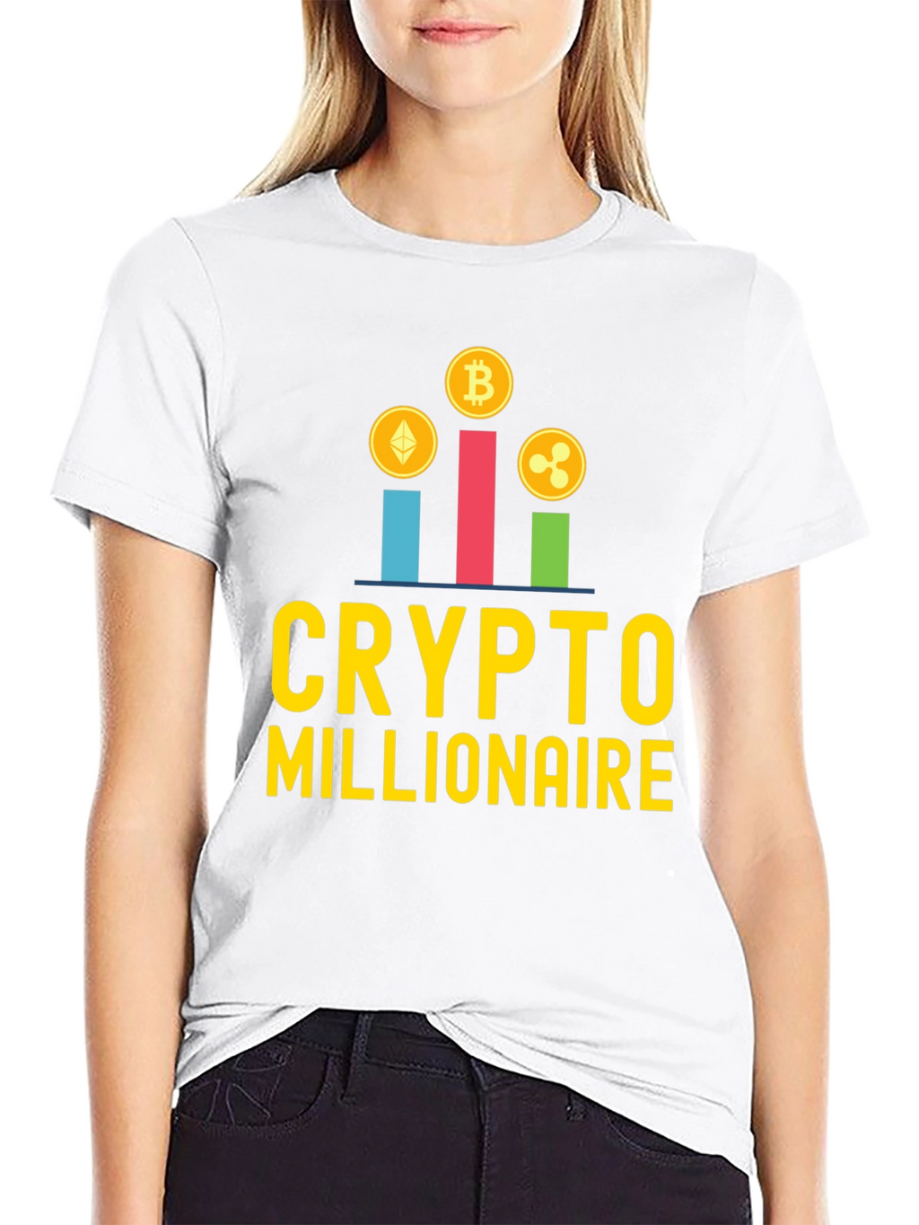 Crypto Millionaire Graphic Tee - Black Casual T-Shirt