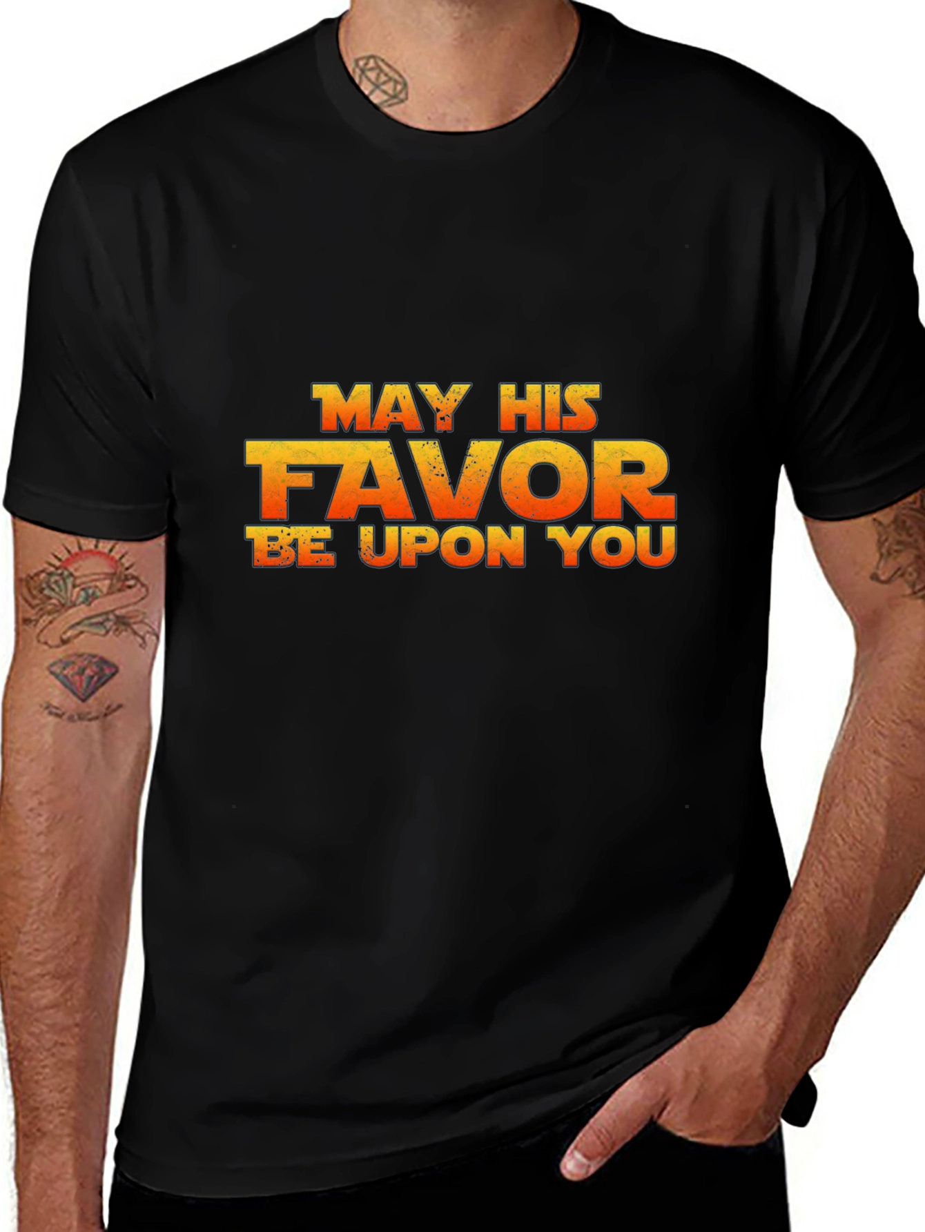 May His Favor Be Upon You Black T-Shirt