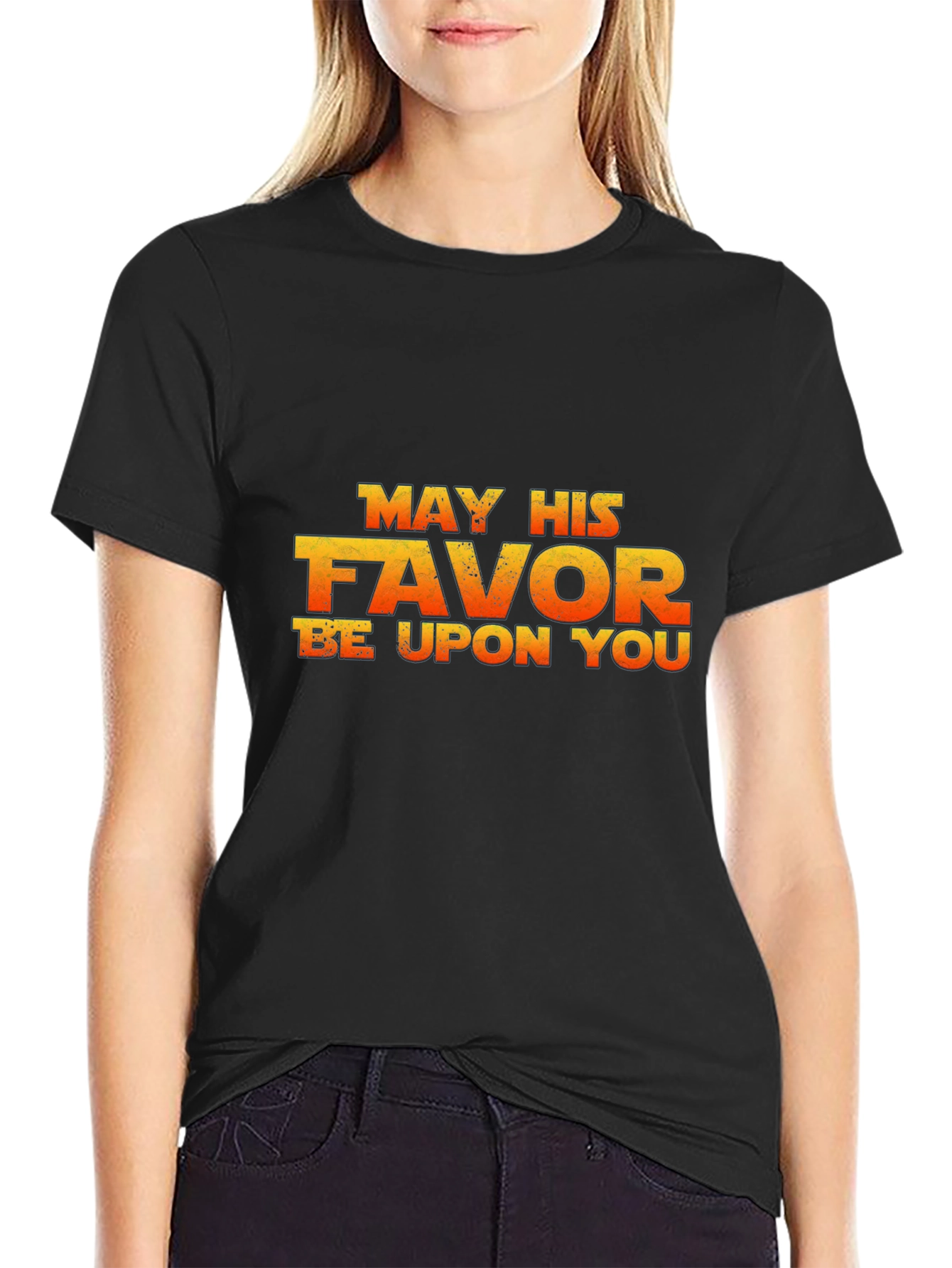 May His Favor Be Upon You Black T-Shirt